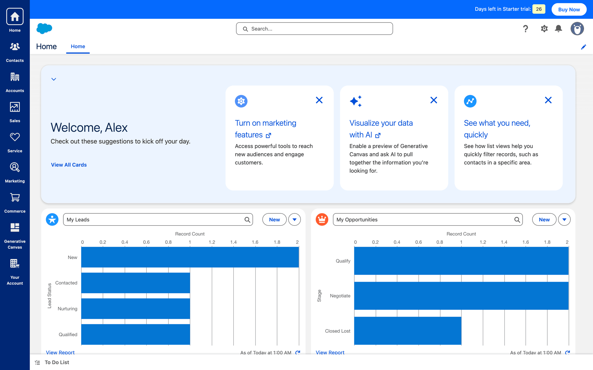 Salesforce Web Business interface screenshot 1