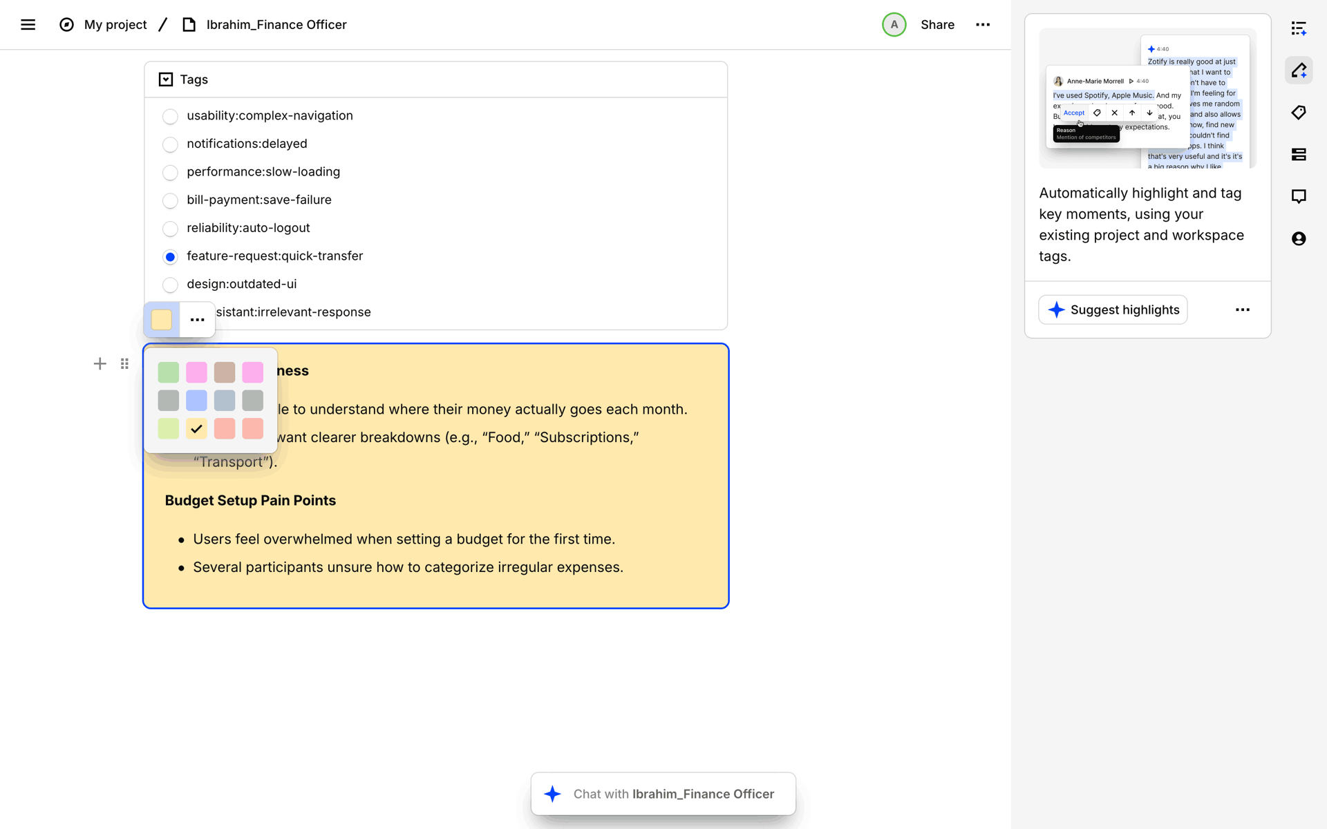 Dovetail Web Business interface screenshot 4