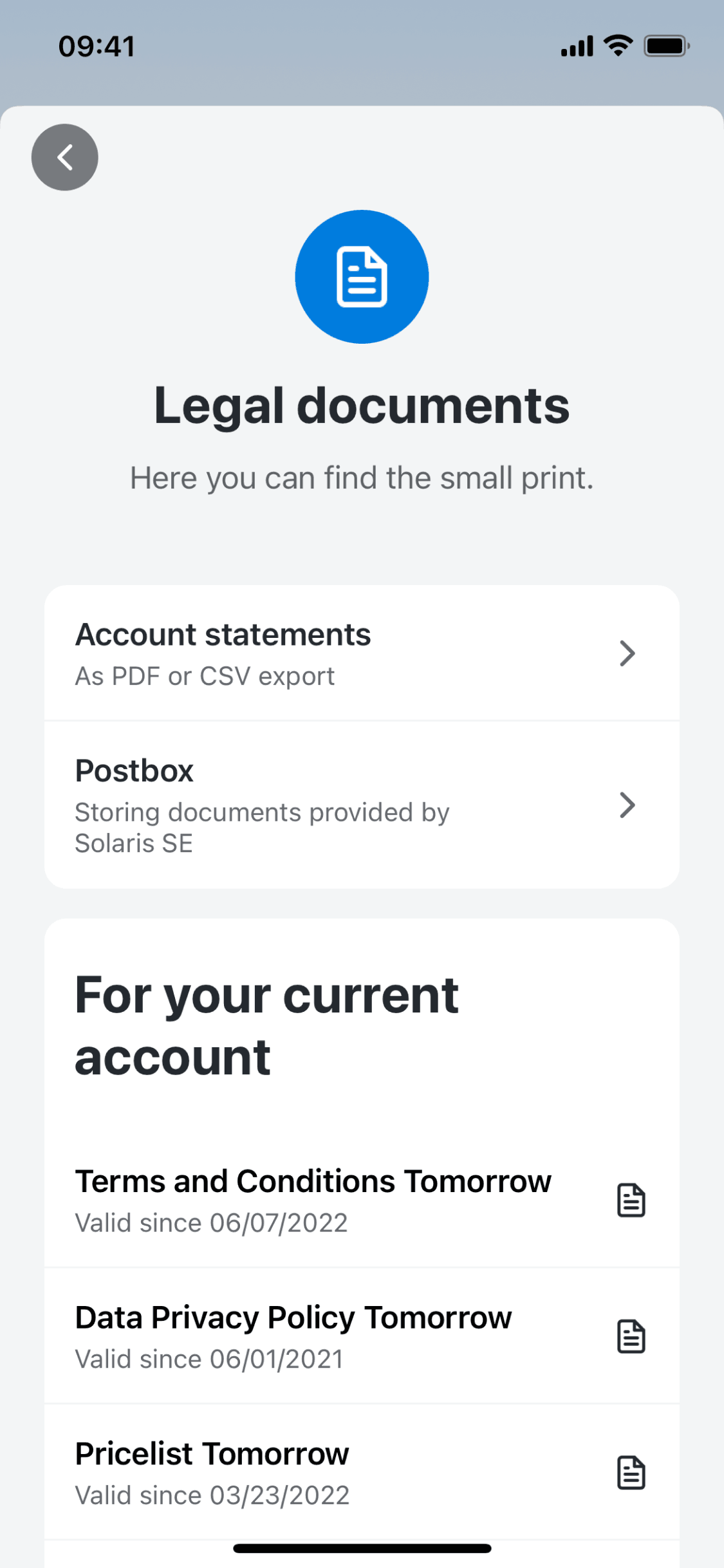 Tomorrow iOS Finance interface screenshot 21