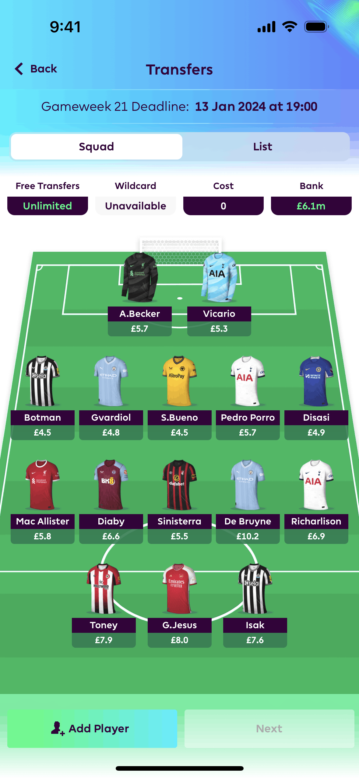 Premier League iOS Sports interface screenshot 10