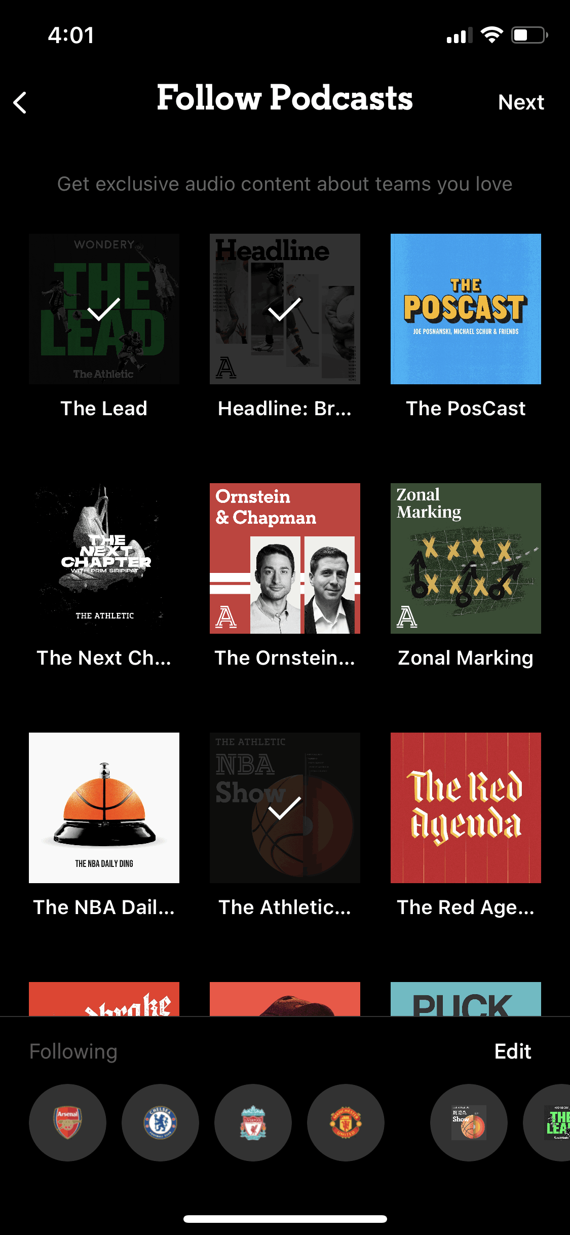 The Athletic iOS Sports interface screenshot 6
