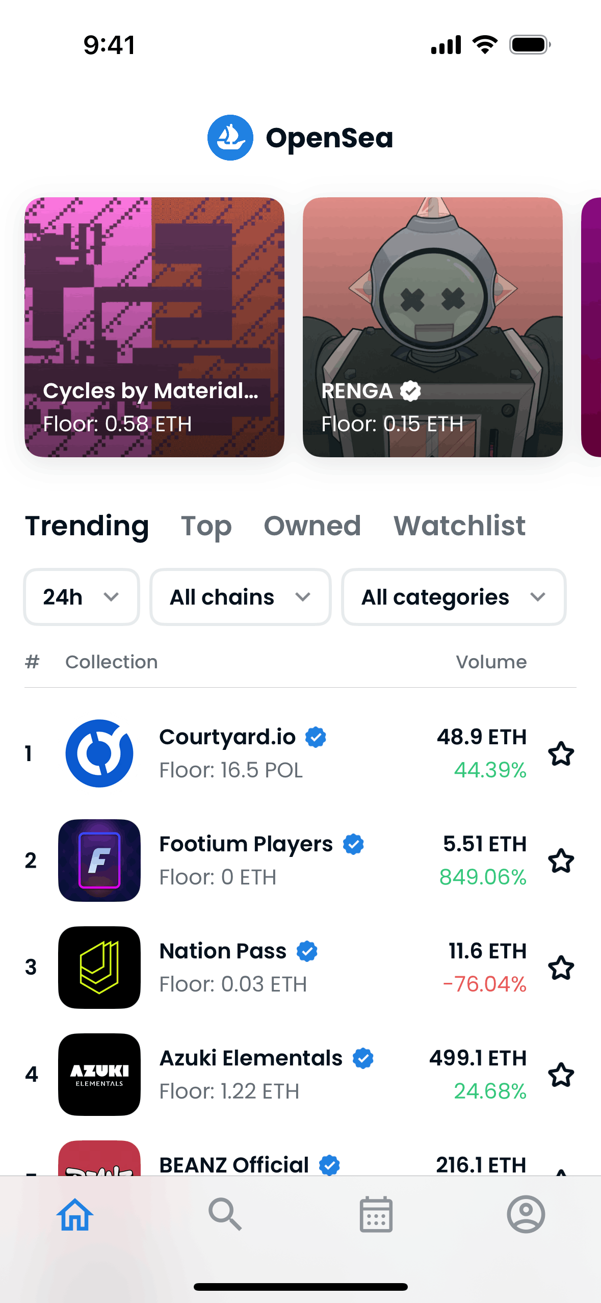OpenSea iOS Crypto & Web3 interface screenshot 1
