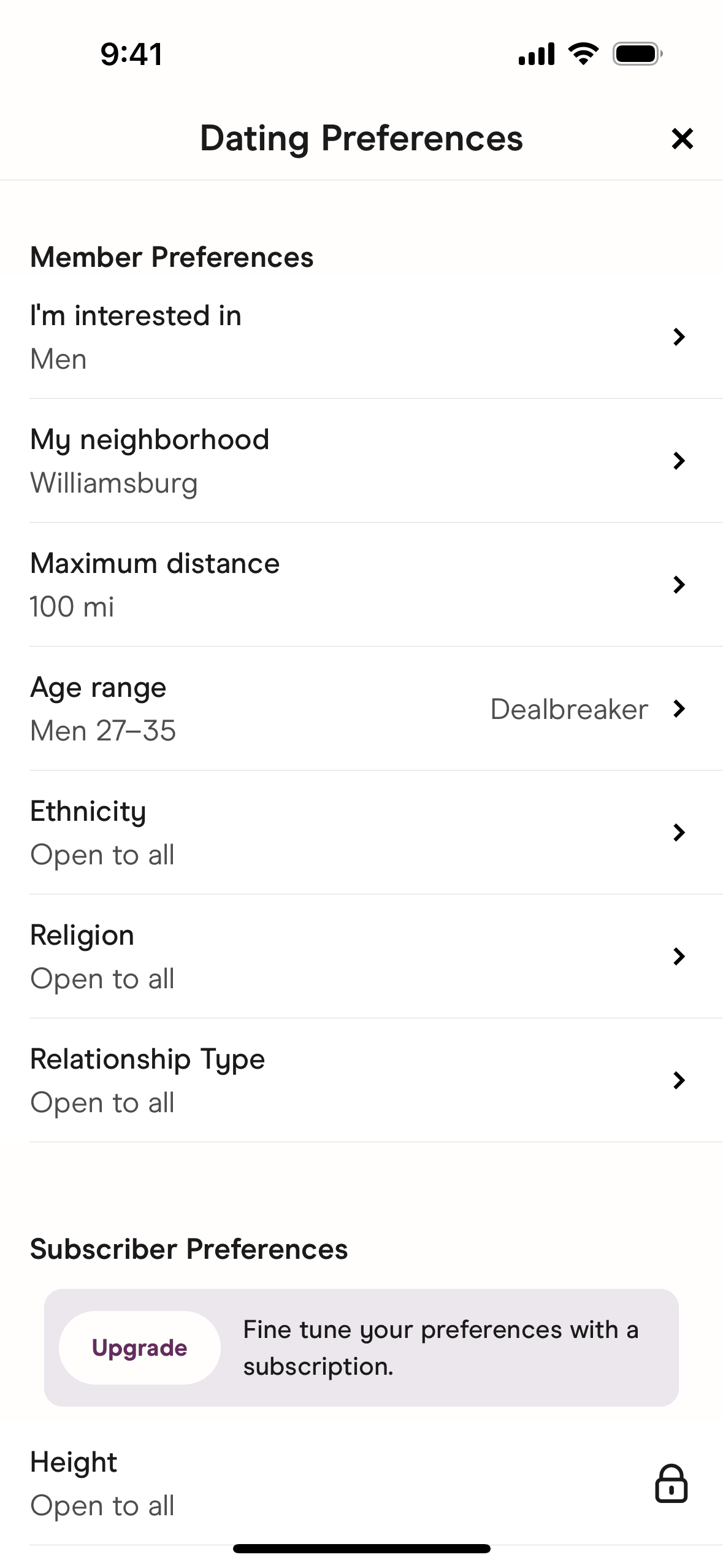 Hinge iOS Lifestyle interface screenshot 7