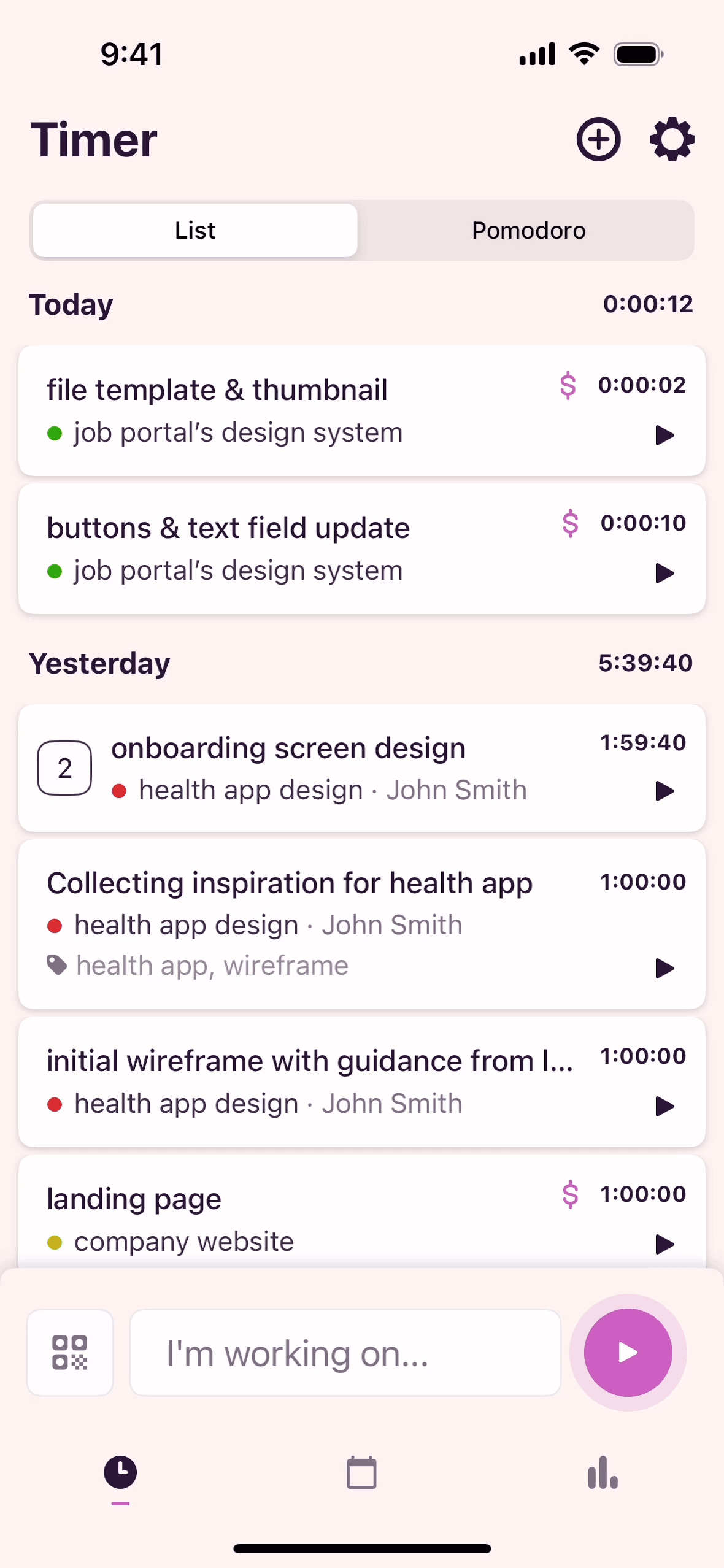 Toggl Track iOS Business interface screenshot 5
