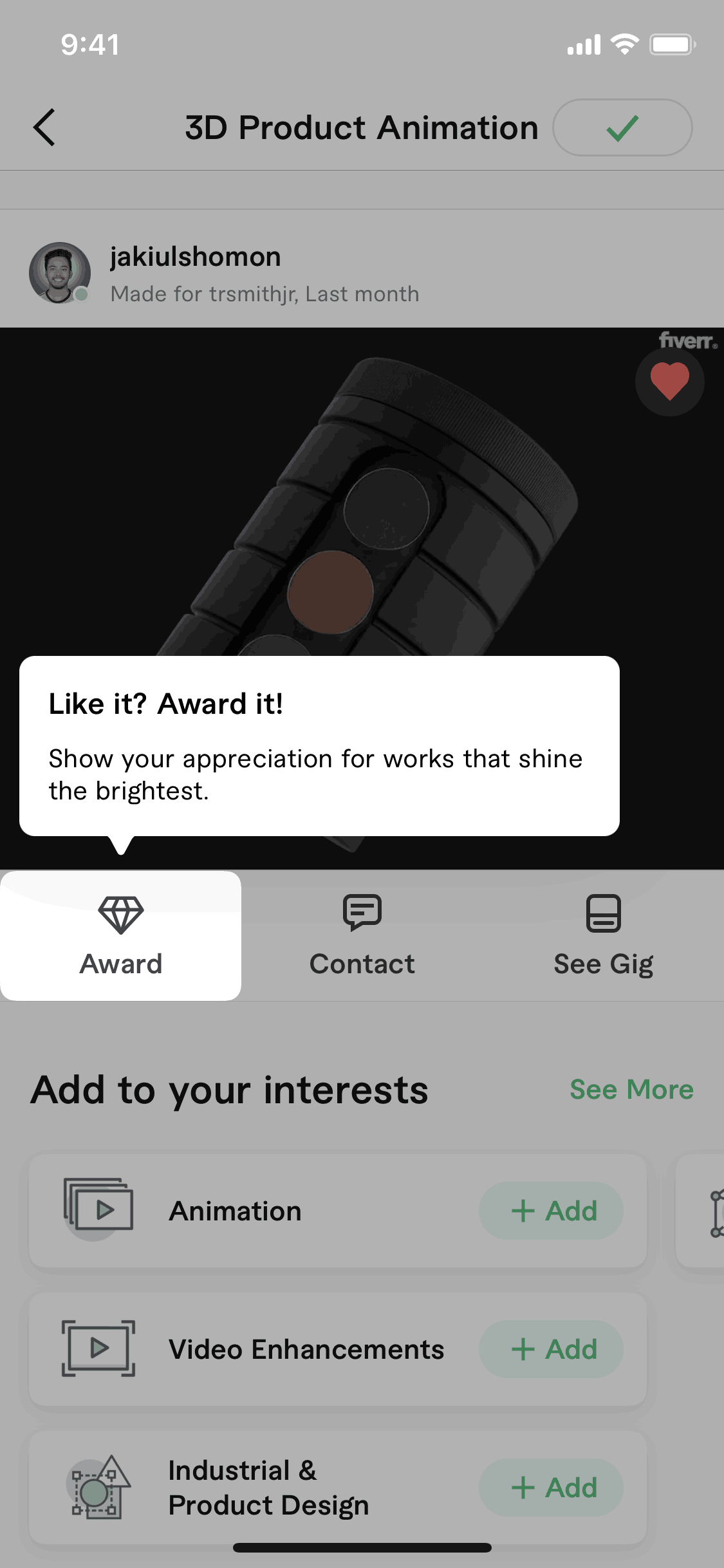Fiverr iOS Business interface screenshot 9