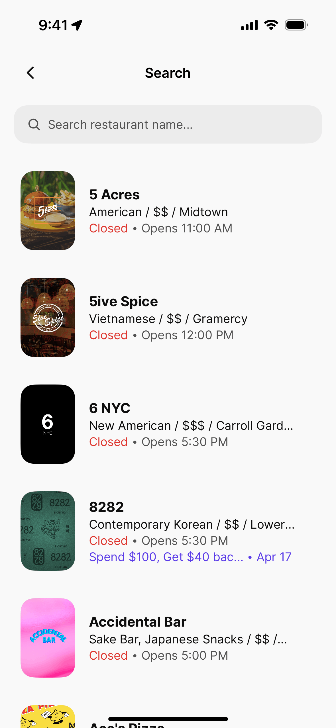 Blackbird iOS Food & Drink interface screenshot 5