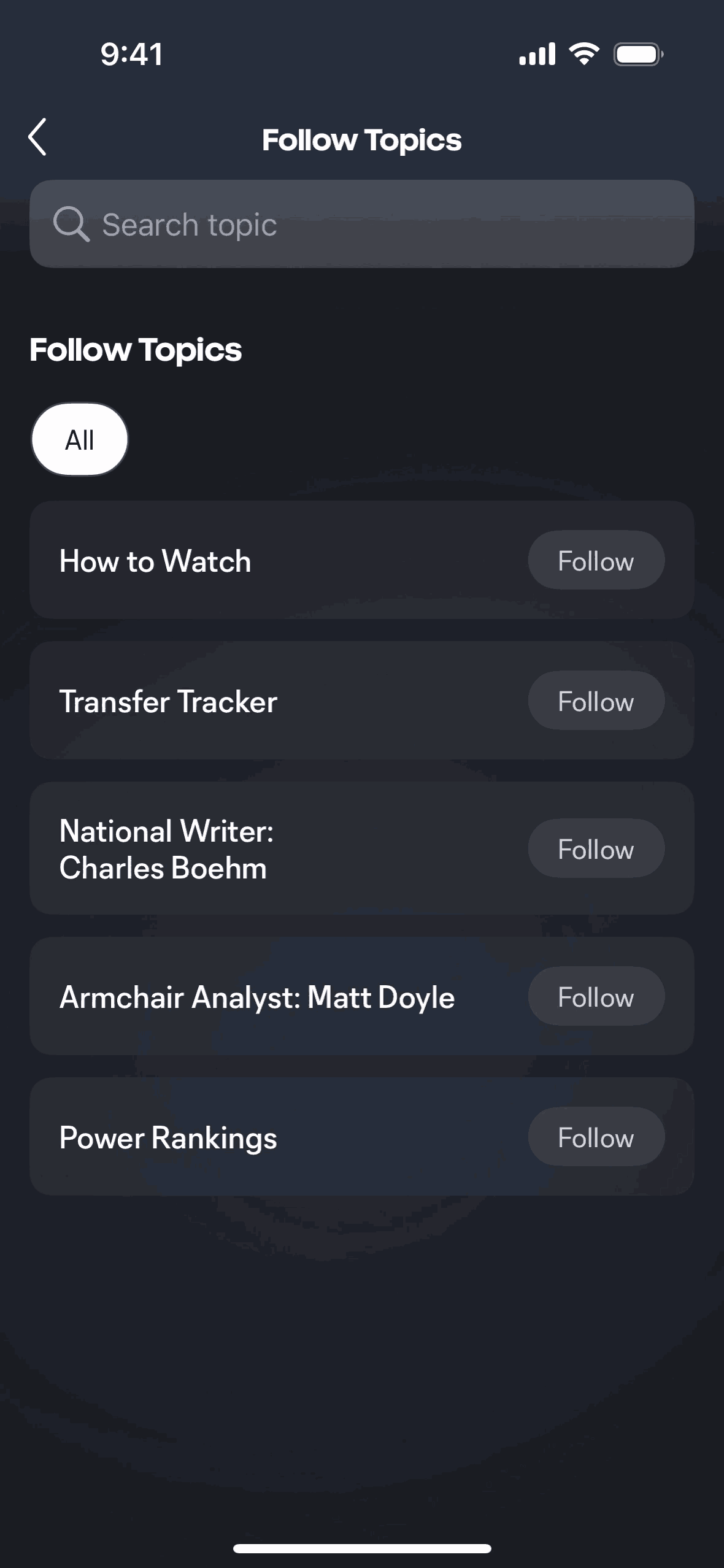 MLS iOS Sports interface screenshot 11