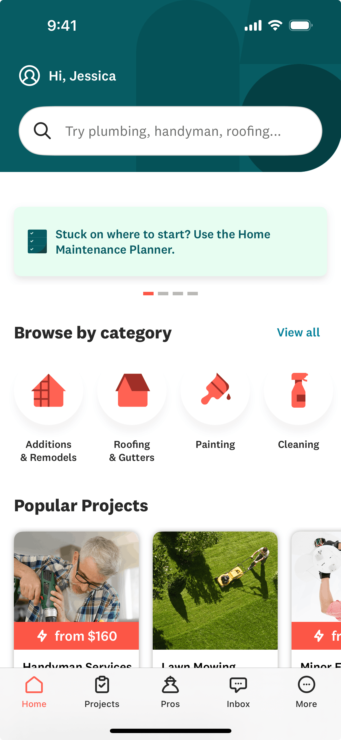 Angi iOS Lifestyle interface screenshot 1