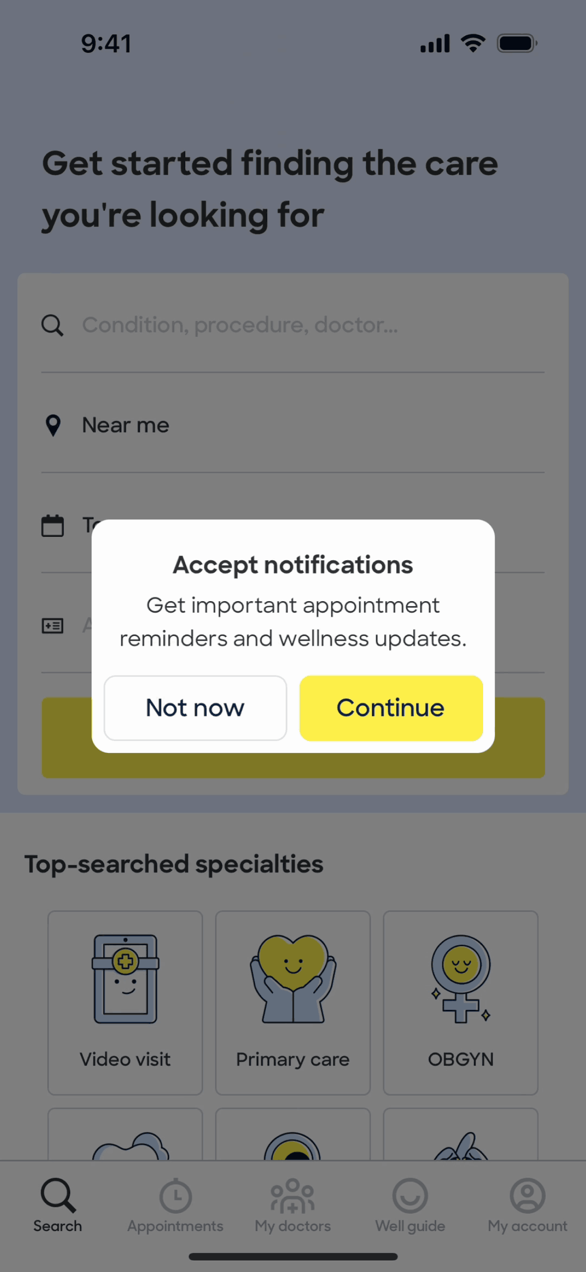 Zocdoc iOS Medical interface screenshot 2