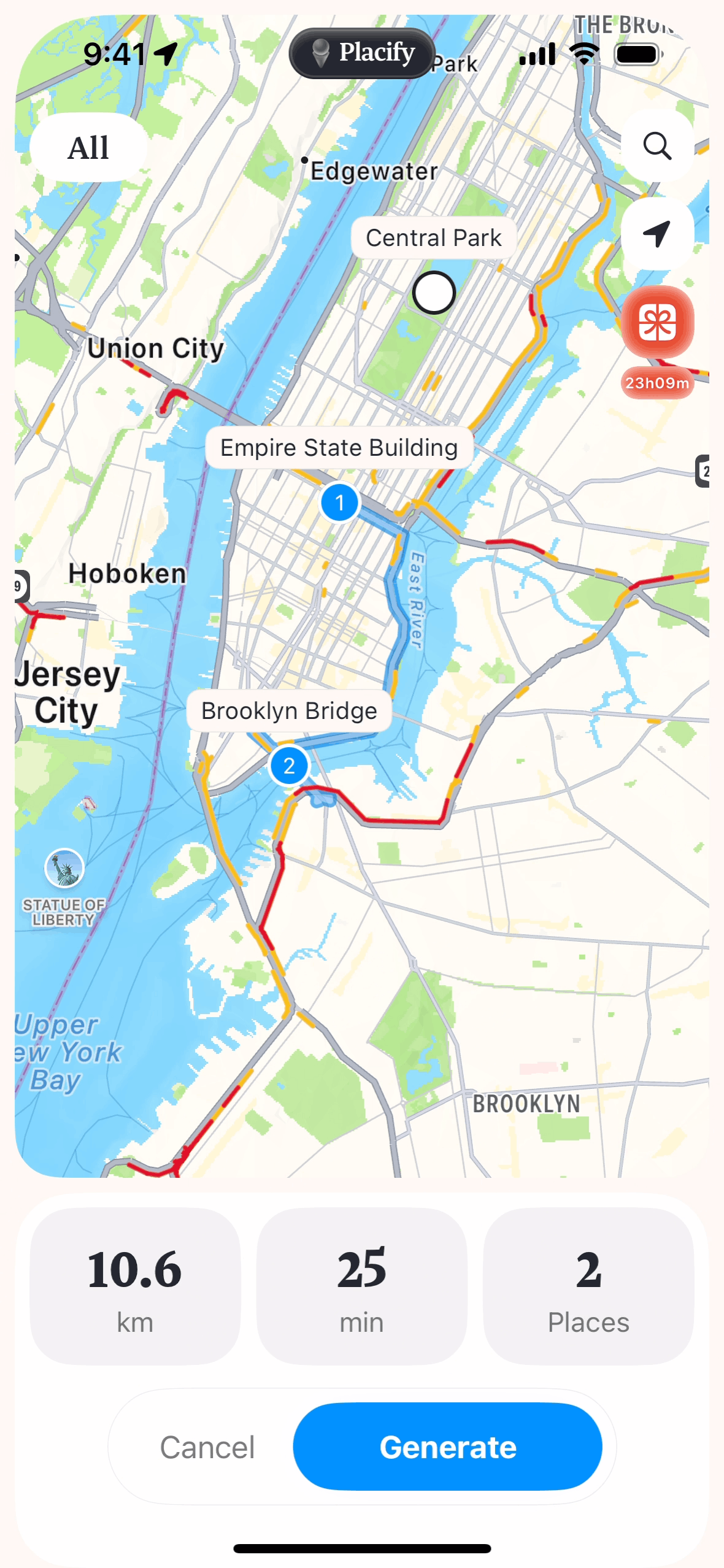 Placify iOS Lifestyle interface screenshot 3