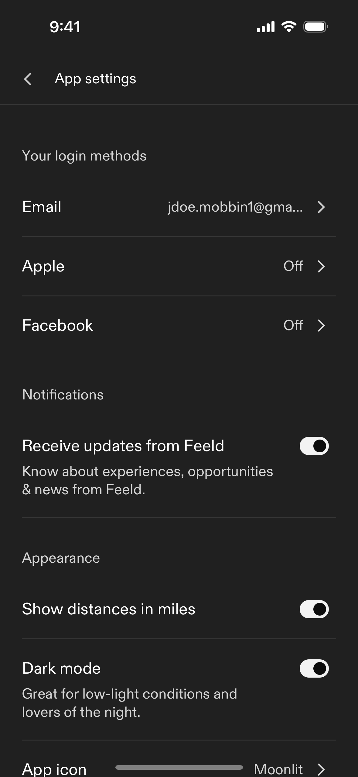 Feeld iOS Communication interface screenshot 15