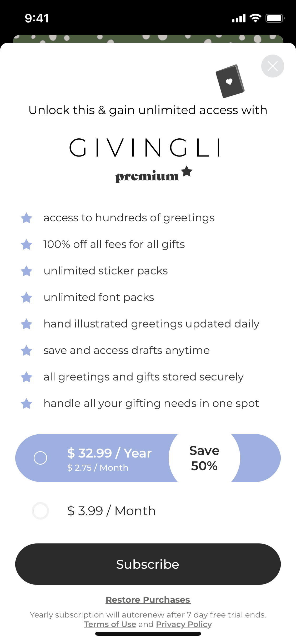 Givingli iOS Lifestyle interface screenshot 24