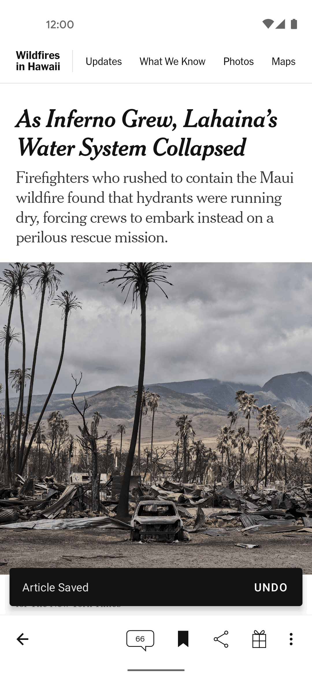 The New York Times Android News interface screenshot 21