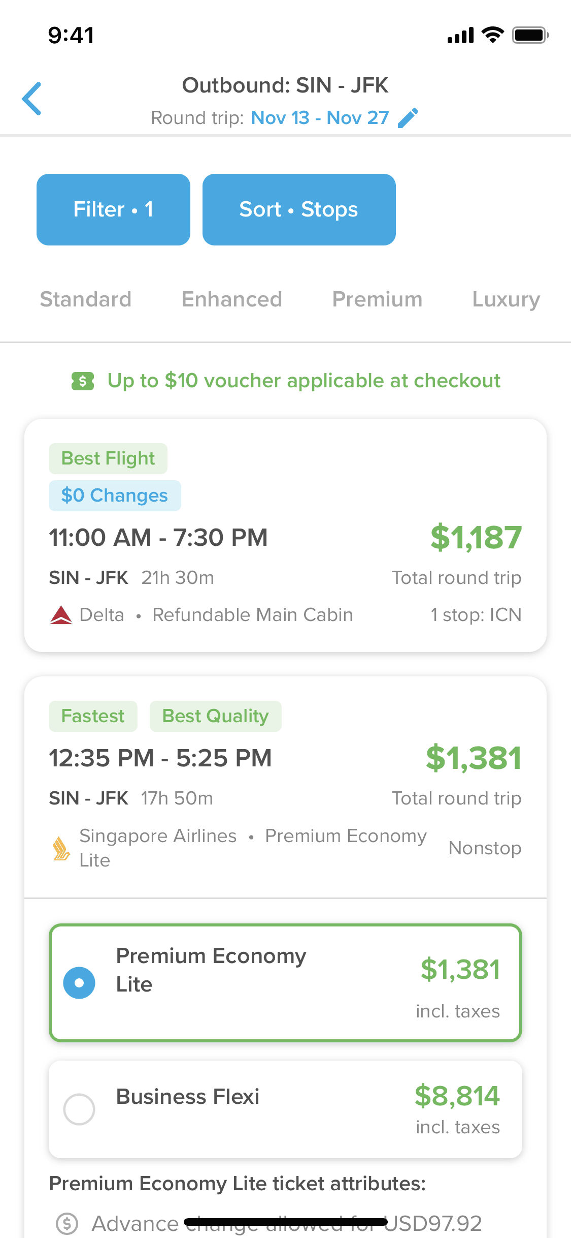 Hopper iOS Travel & Transportation interface screenshot 13