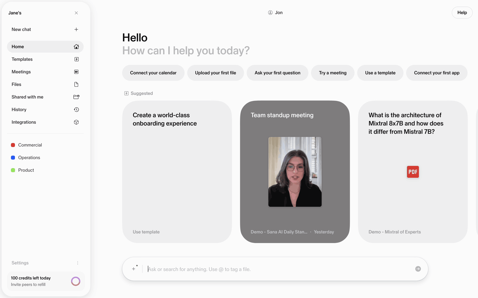 Sana AI Web AI interface screenshot 5