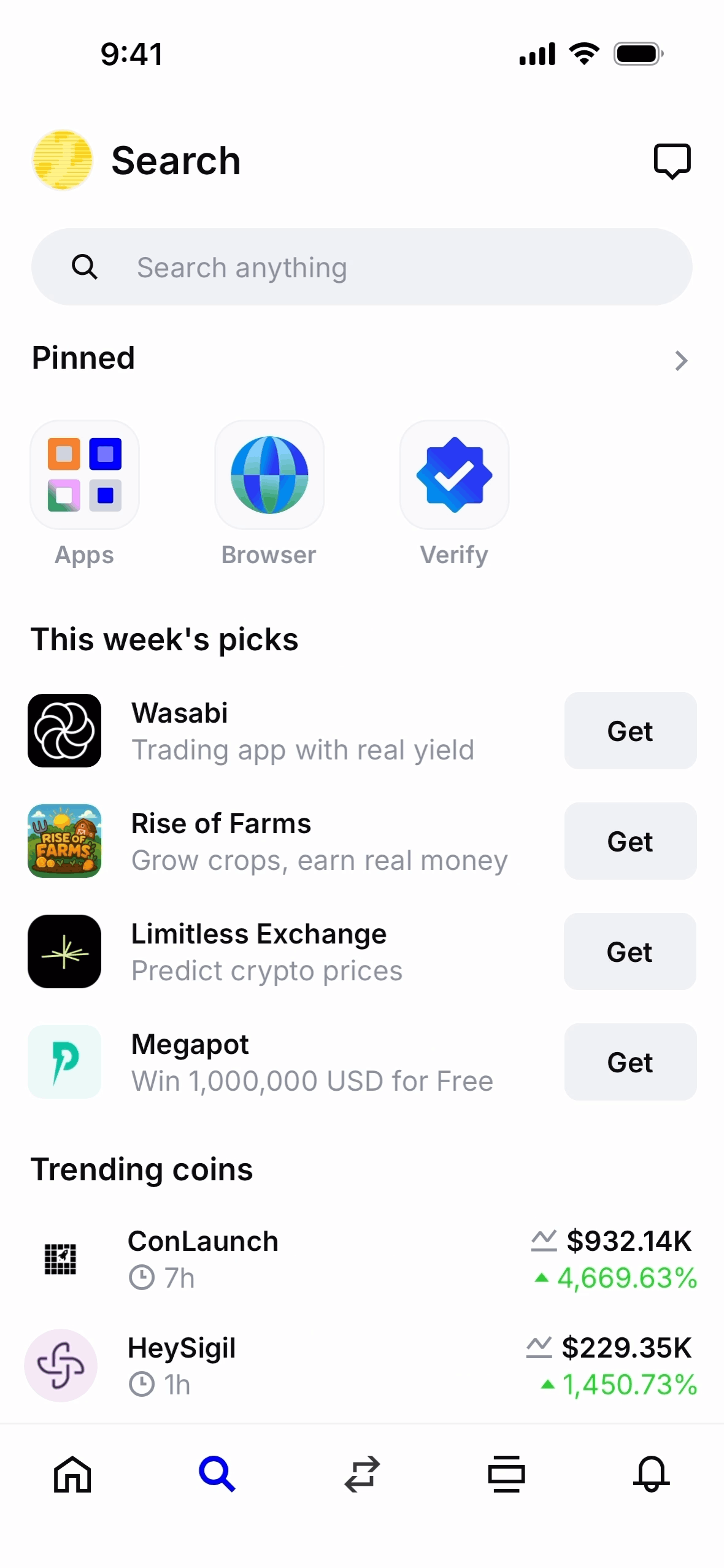 Base iOS trading interface screenshot 6