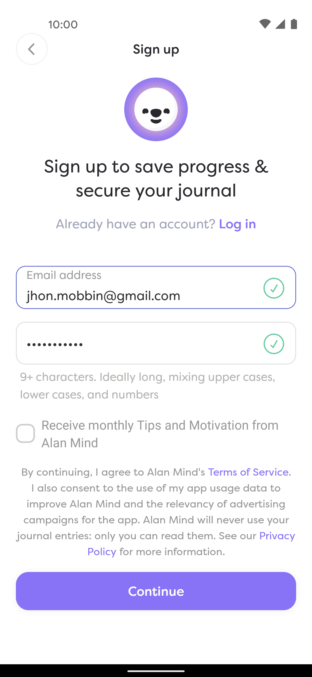 Alan Mind Android Health & Fitness interface screenshot 17