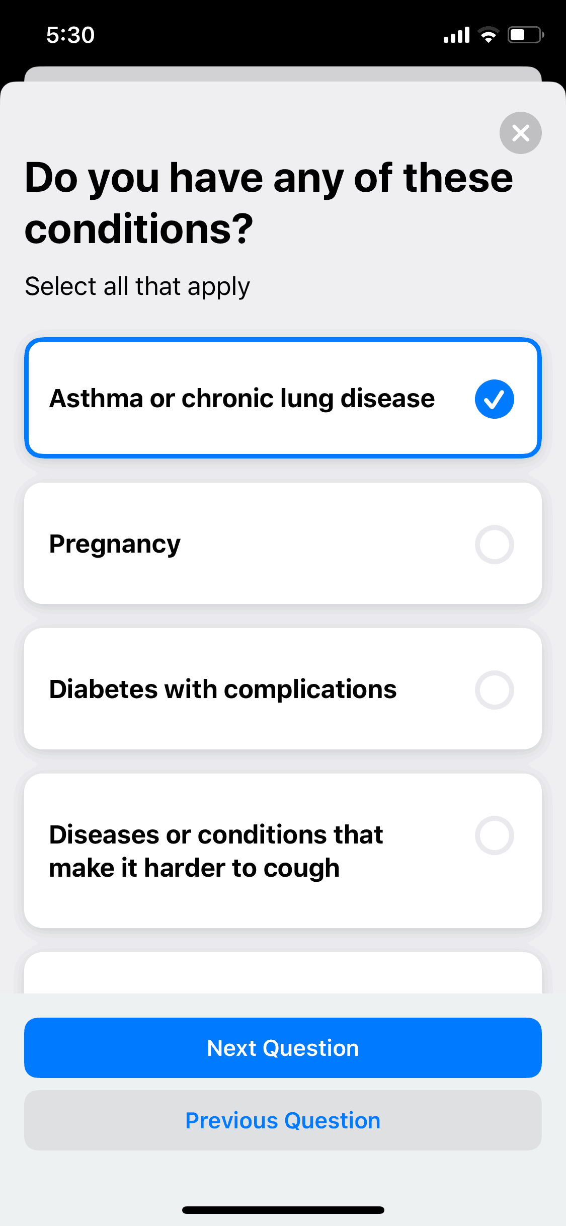 Apple COVID 19 iOS Health & Fitness interface screenshot 11
