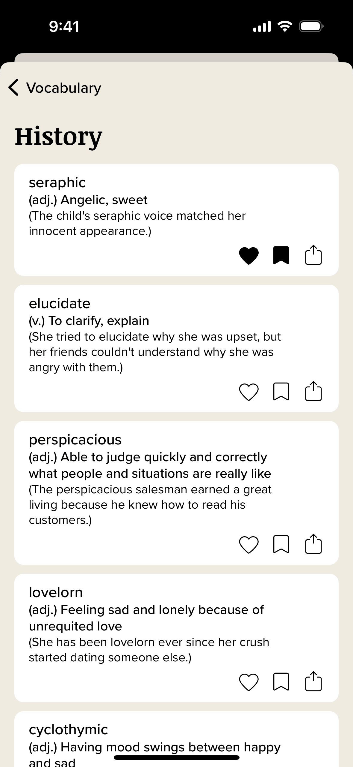 Vocabulary iOS Education interface screenshot 11