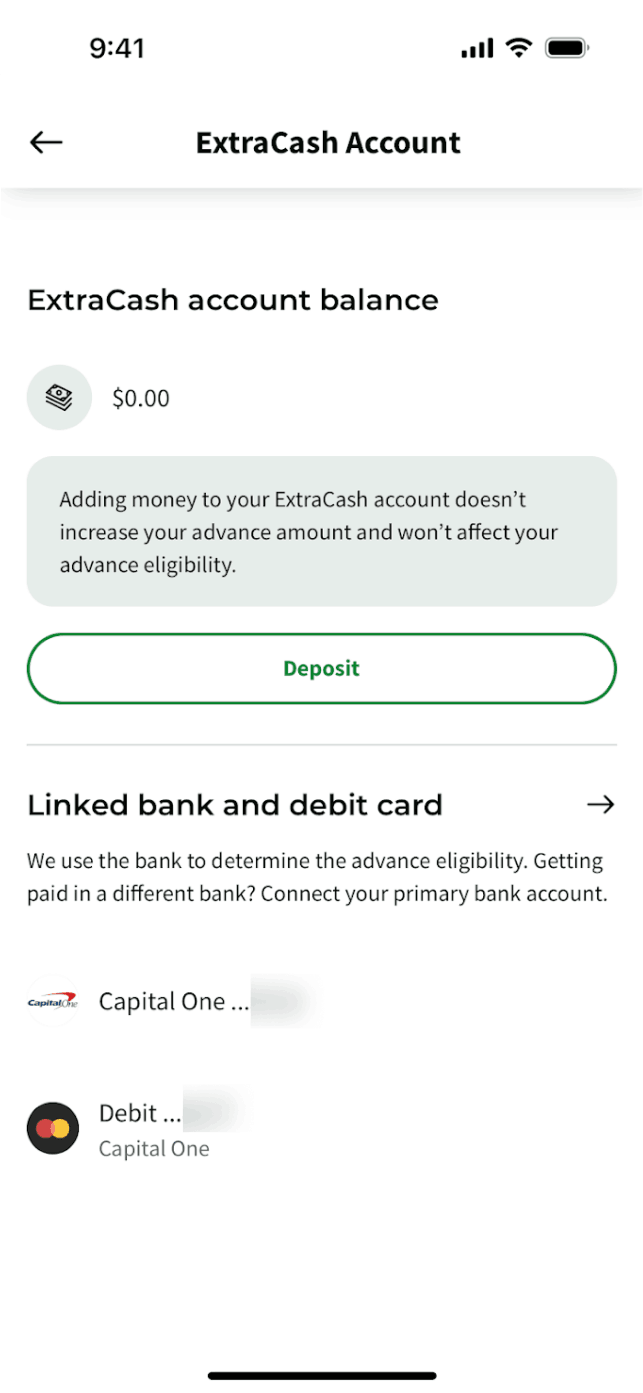 Dave iOS Finance interface screenshot 10