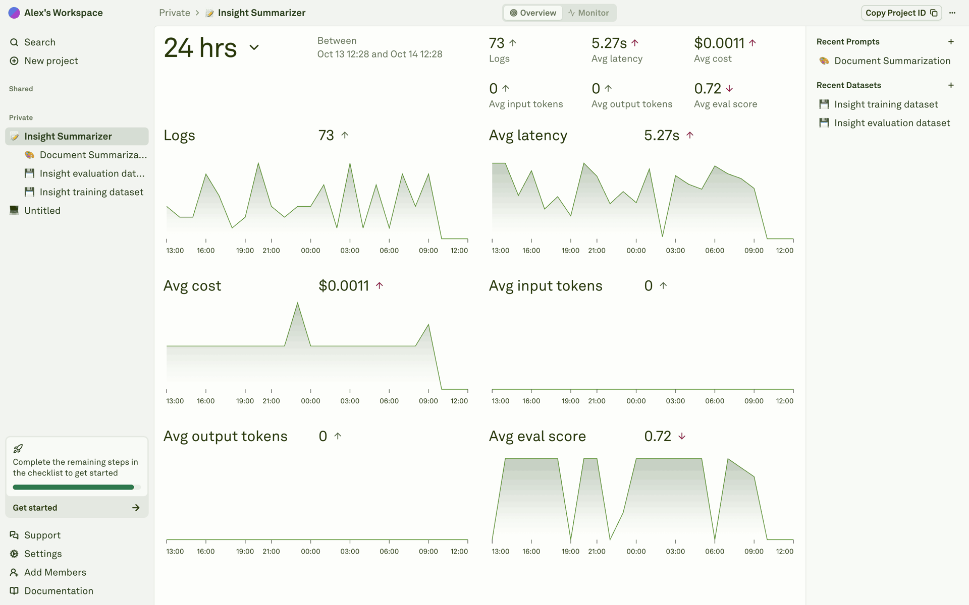 Adaline Web AI interface screenshot 2