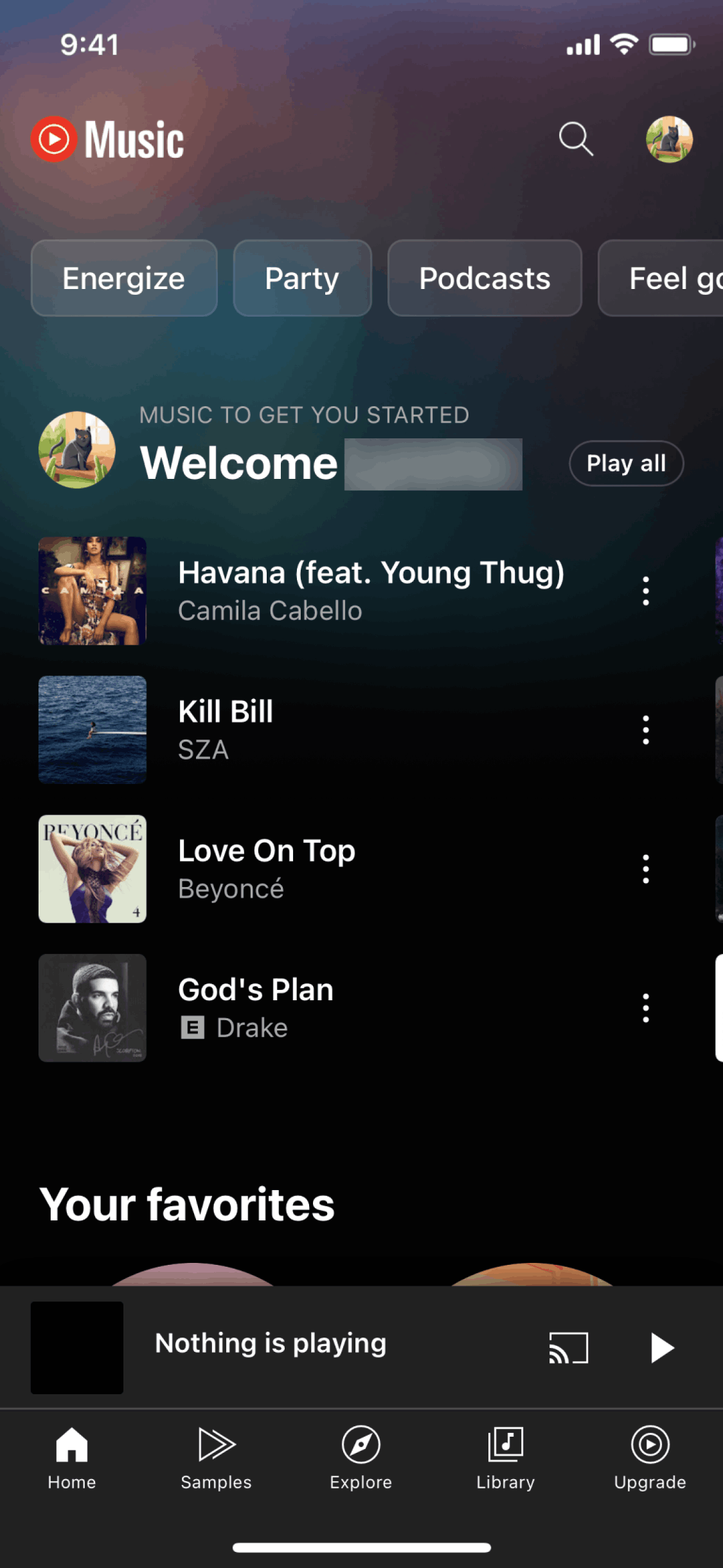 YouTube Music iOS Music & Audio interface screenshot 1