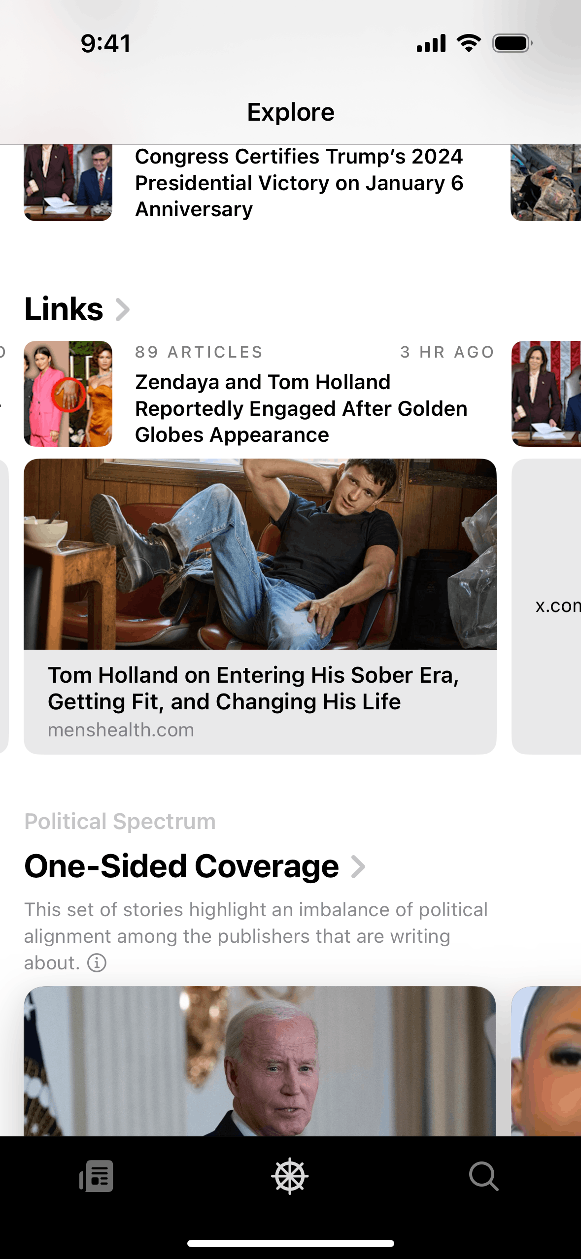 Particle News iOS AI interface screenshot 1