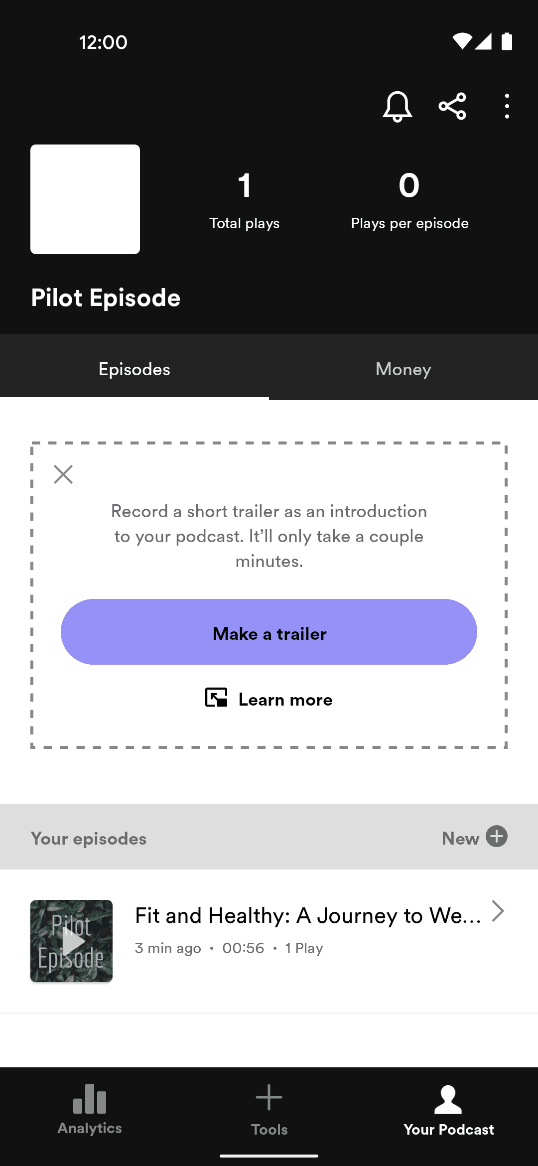 Spotify for Podcasters Android Business interface screenshot 2