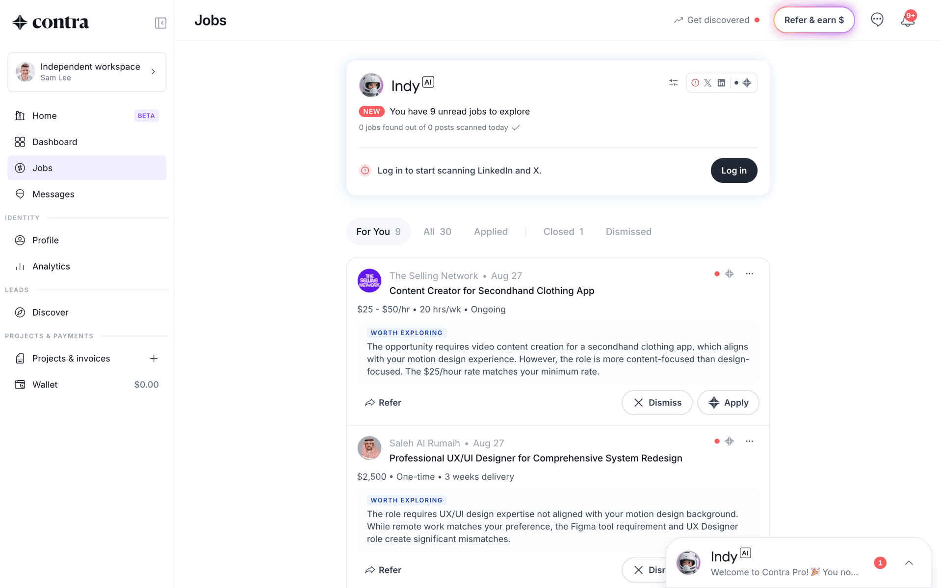 Contra Web AI interface screenshot 2