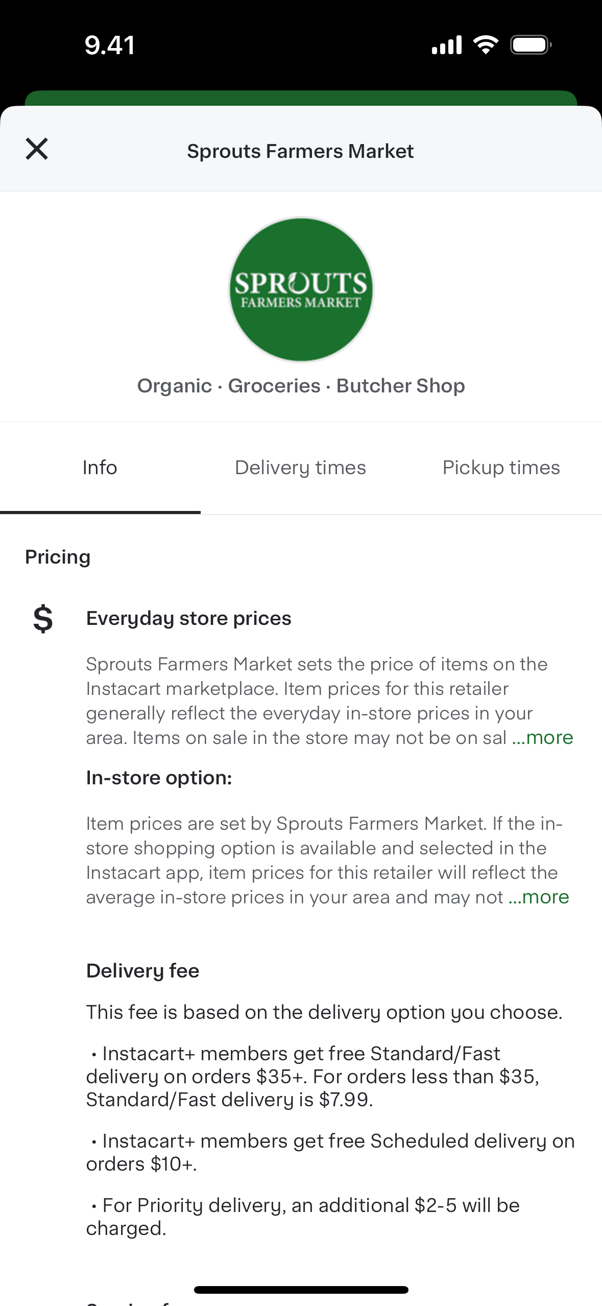 Instacart iOS Shopping interface screenshot 17