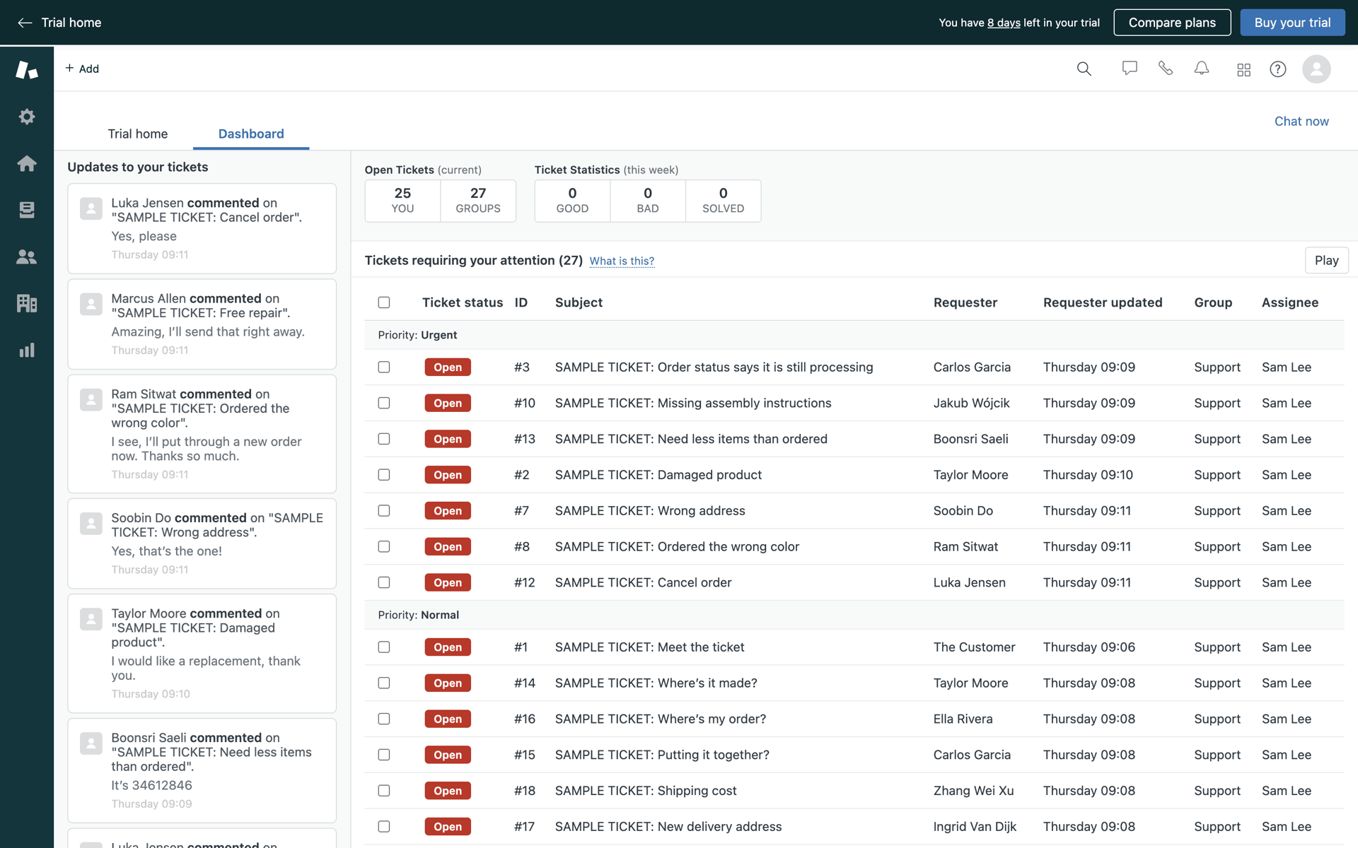 Zendesk Web Business interface screenshot 1