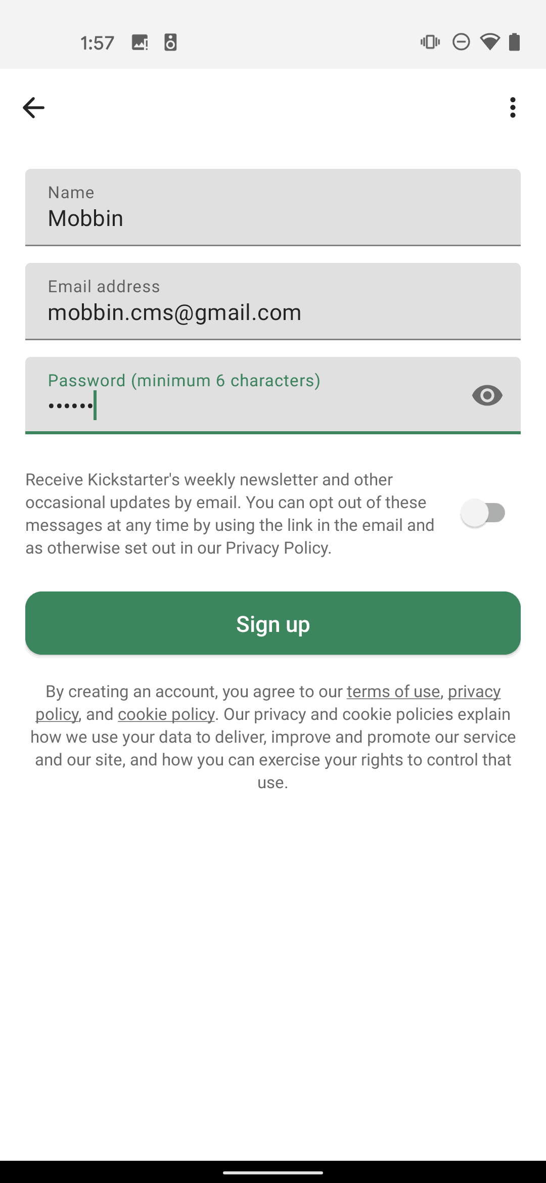 Kickstarter Android Social Networking interface screenshot 4