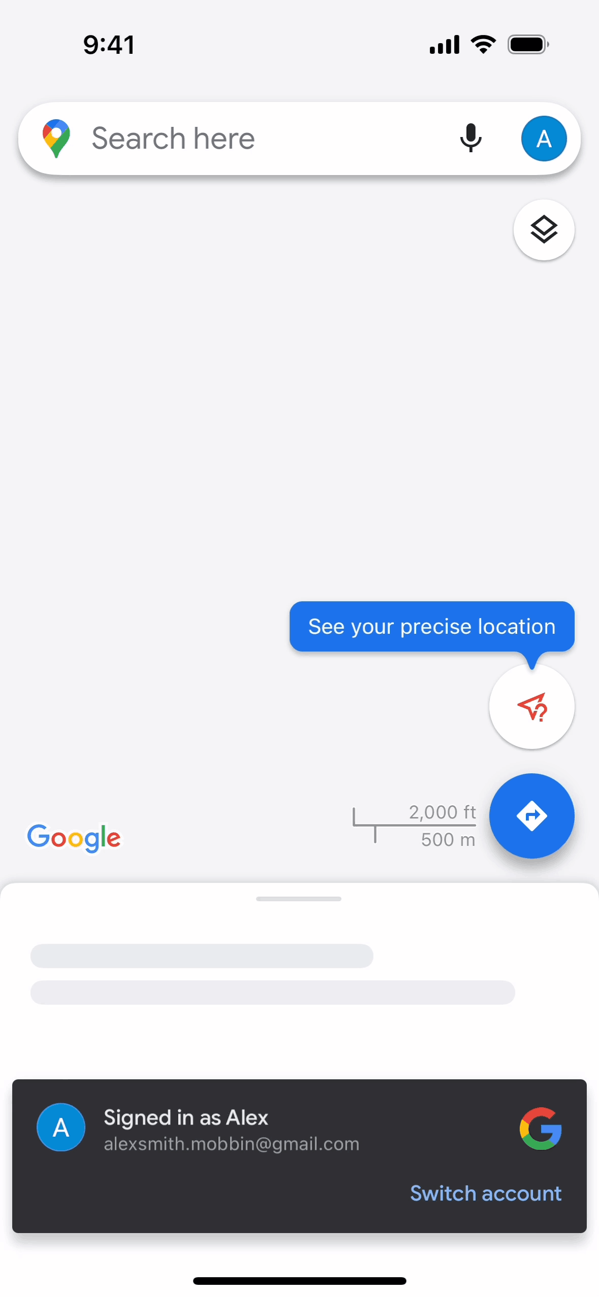 Google Maps iOS Maps & Navigation interface screenshot 1