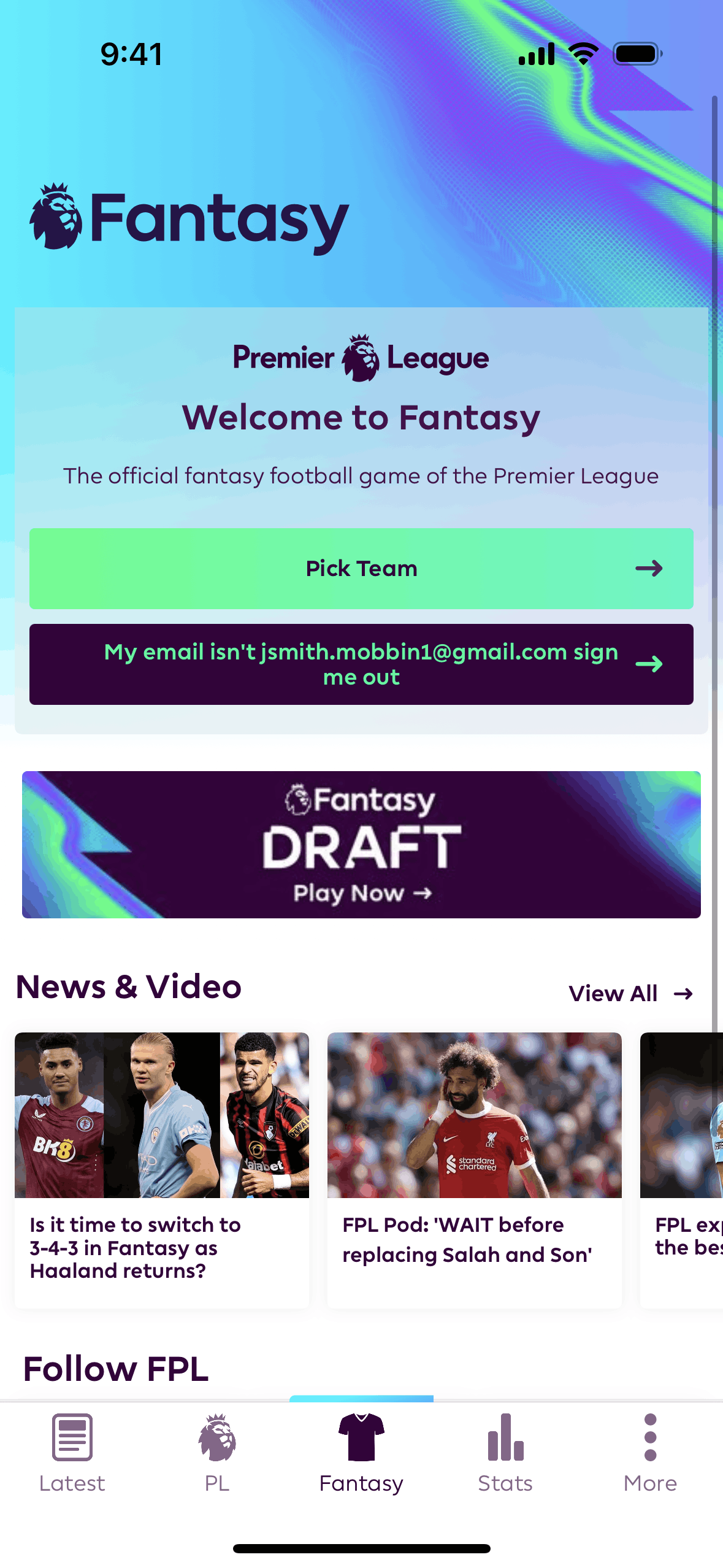 Premier League iOS Sports interface screenshot 9