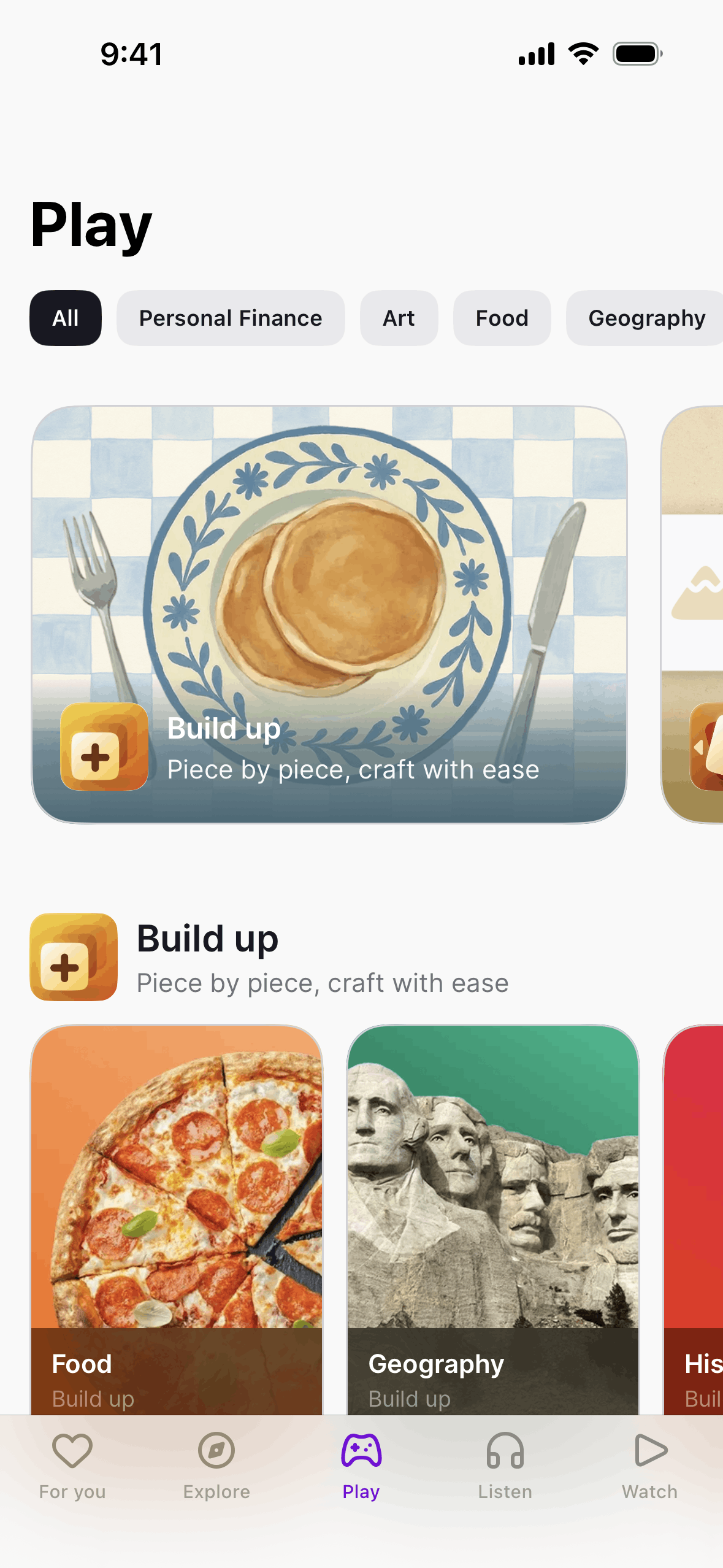 Nibble iOS quiz interface screenshot 2