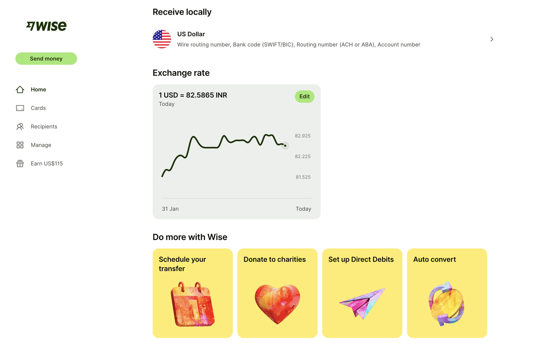 Wise Web UI design screenshot