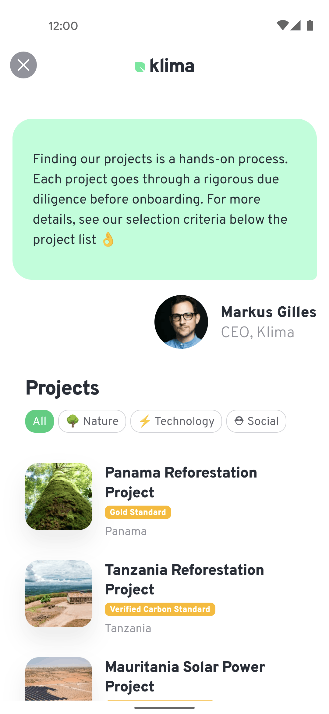 Klima Android Lifestyle interface screenshot 23