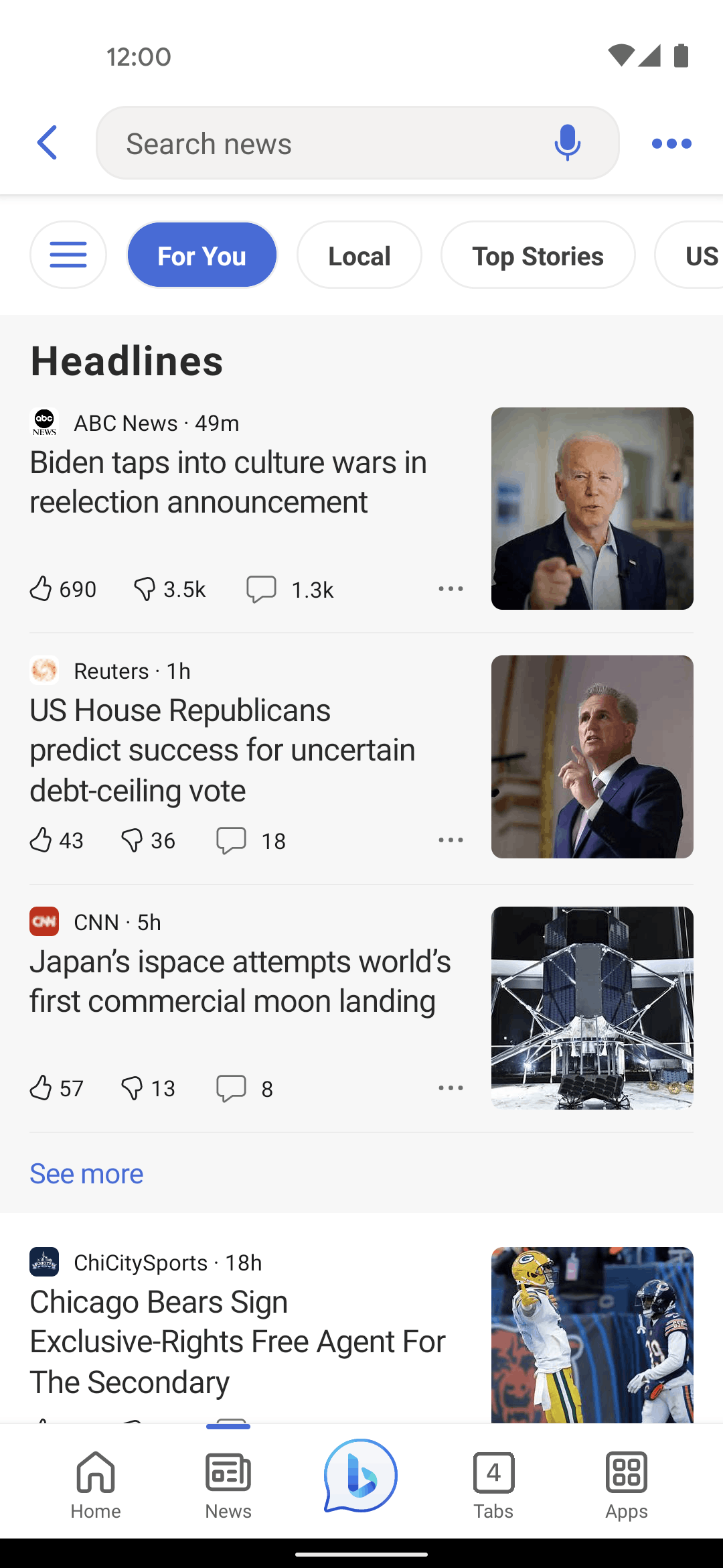 Bing Android AI interface screenshot 3