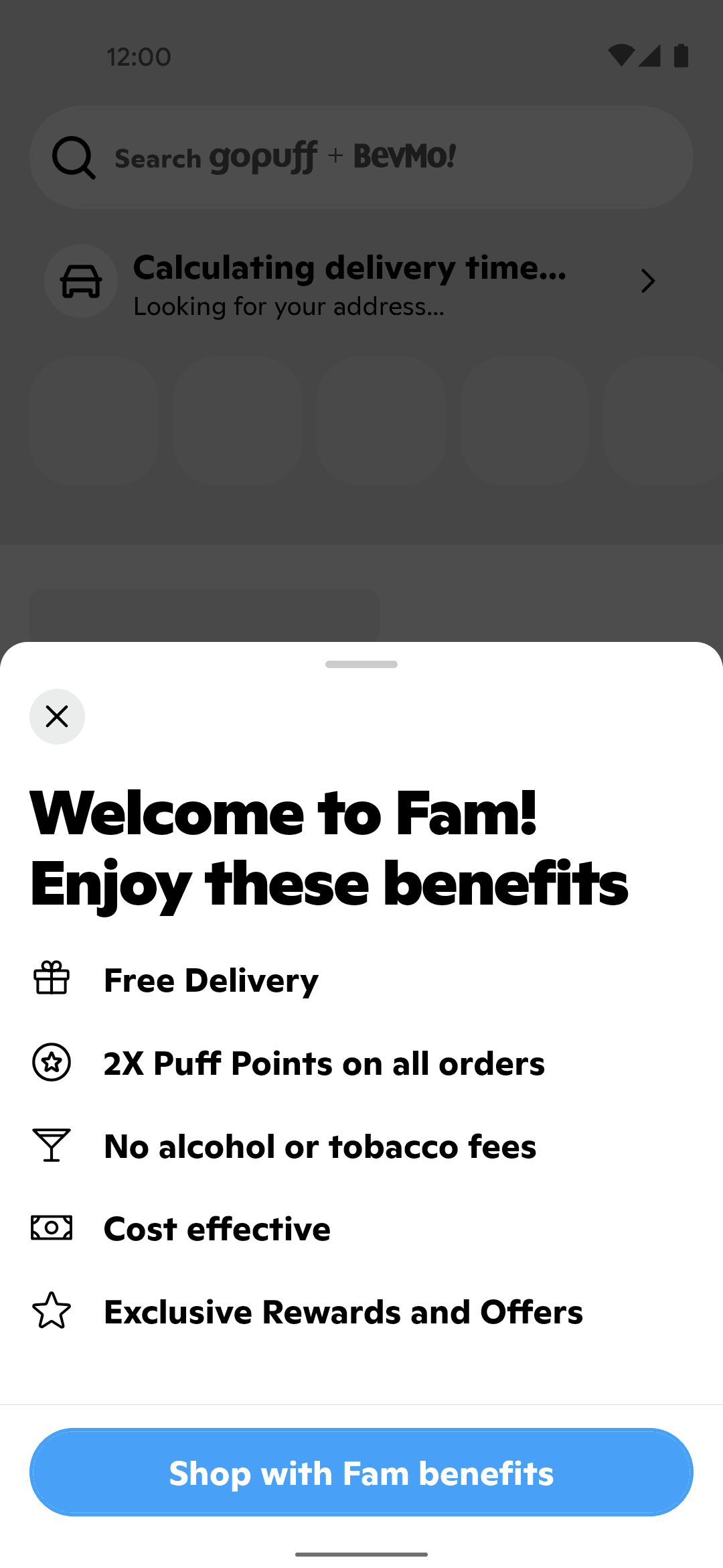 Gopuff Android Food & Drink interface screenshot 3