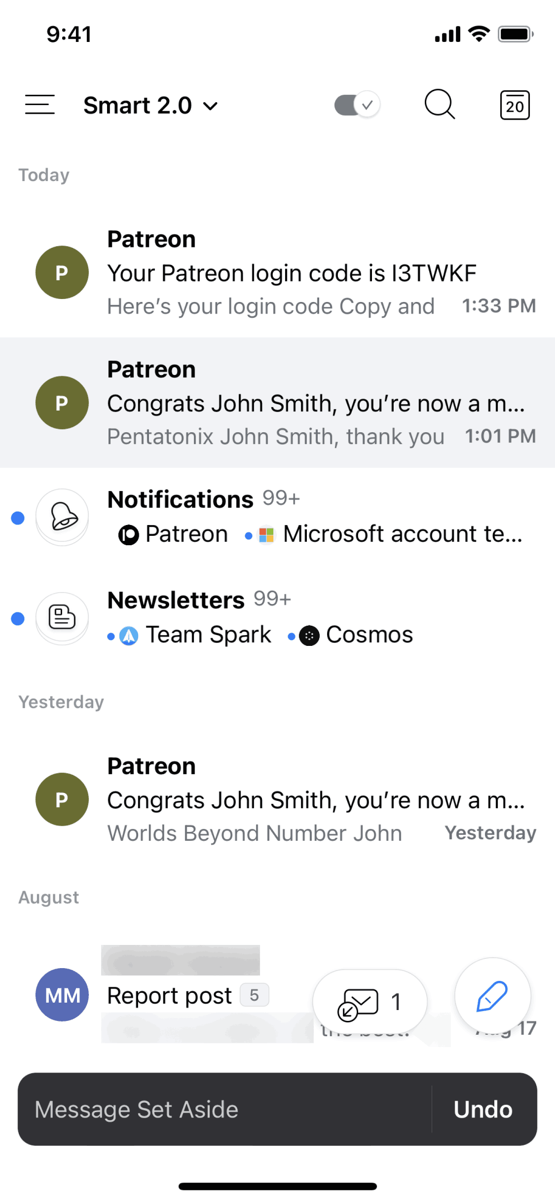 Spark Mail iOS AI interface screenshot 8