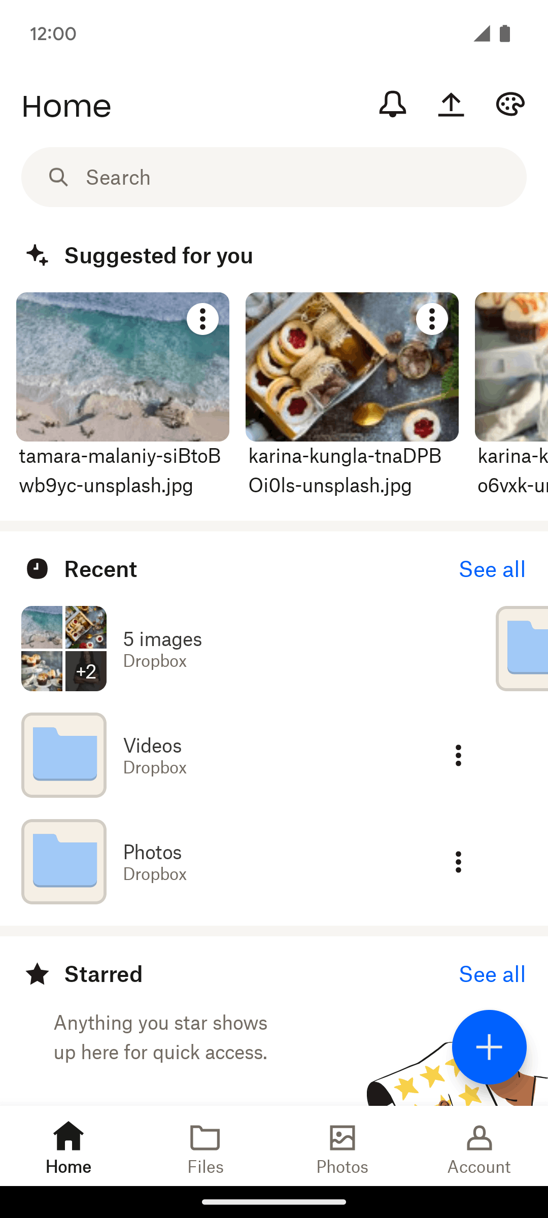 Dropbox Android Productivity interface screenshot 1