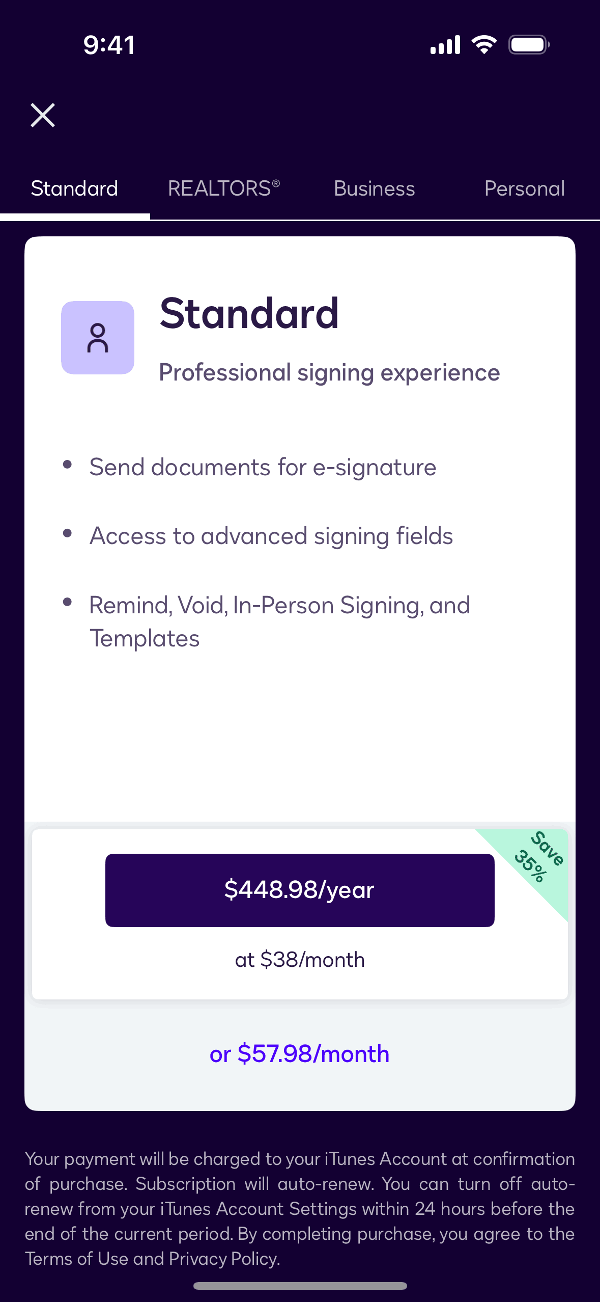 Docusign iOS Productivity interface screenshot 6