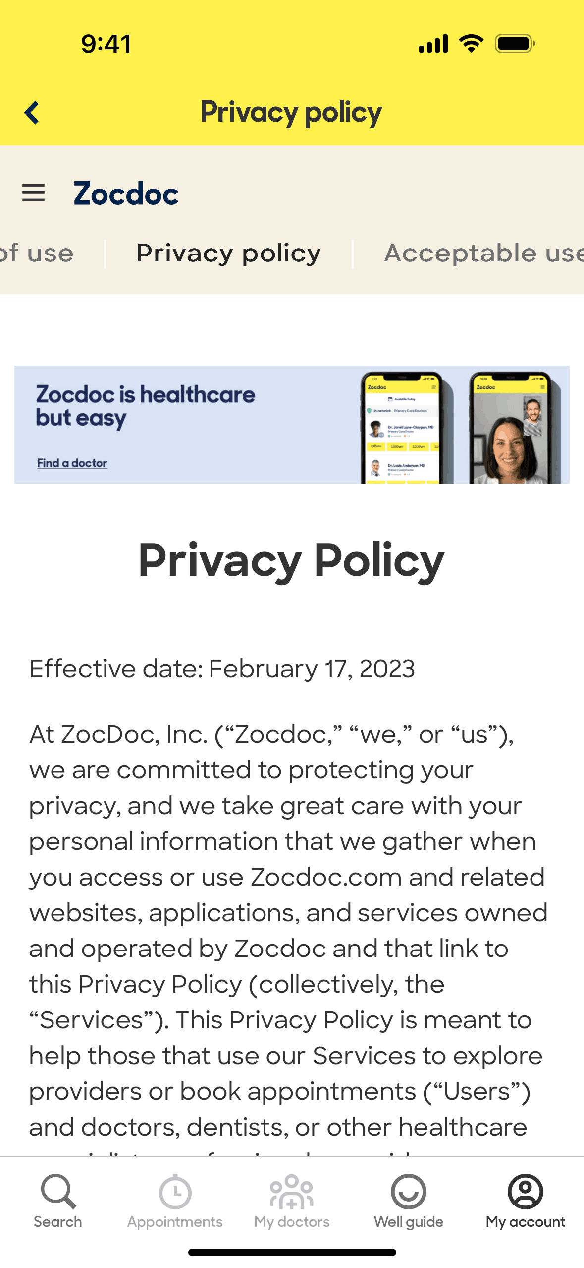 Zocdoc iOS Medical interface screenshot 21