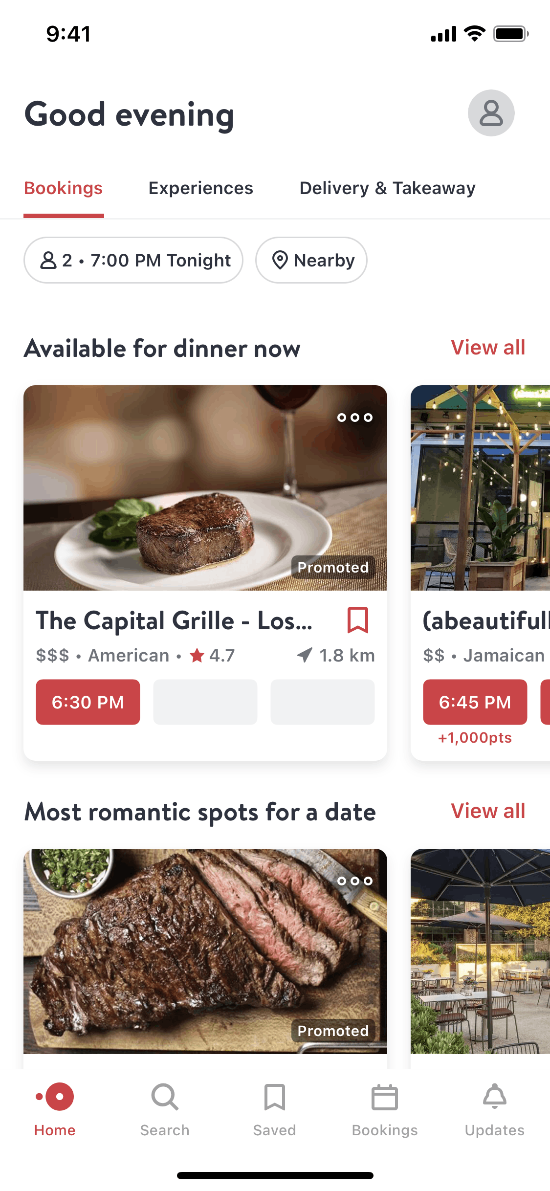 OpenTable iOS Food & Drink interface screenshot 1