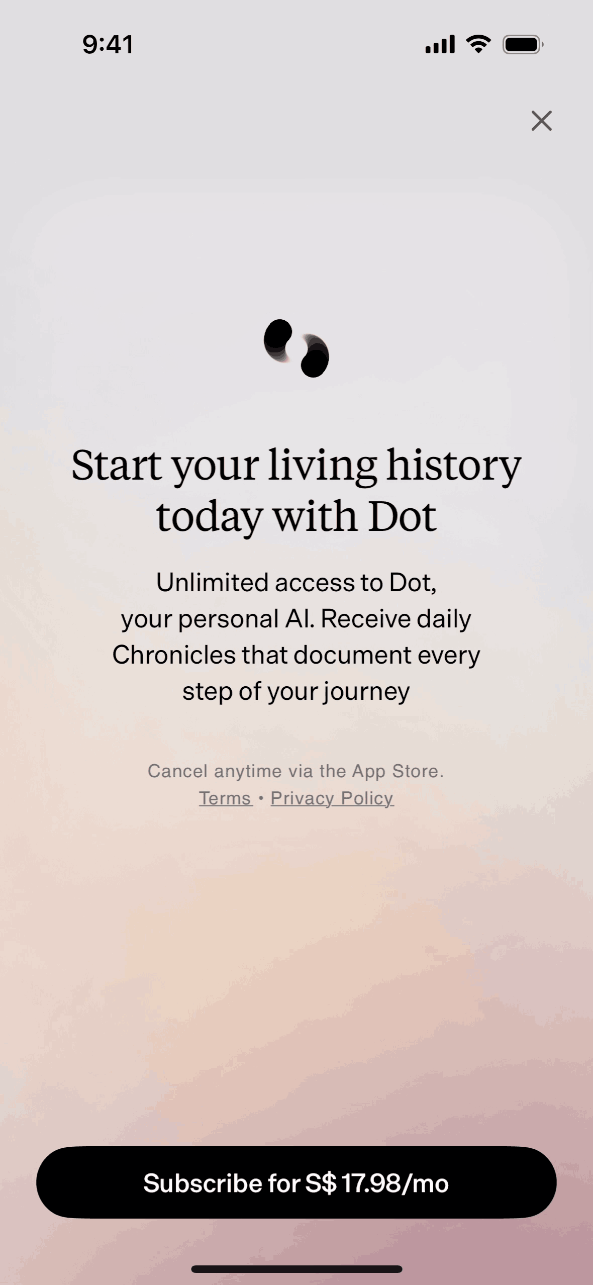 Dot iOS AI interface screenshot 21