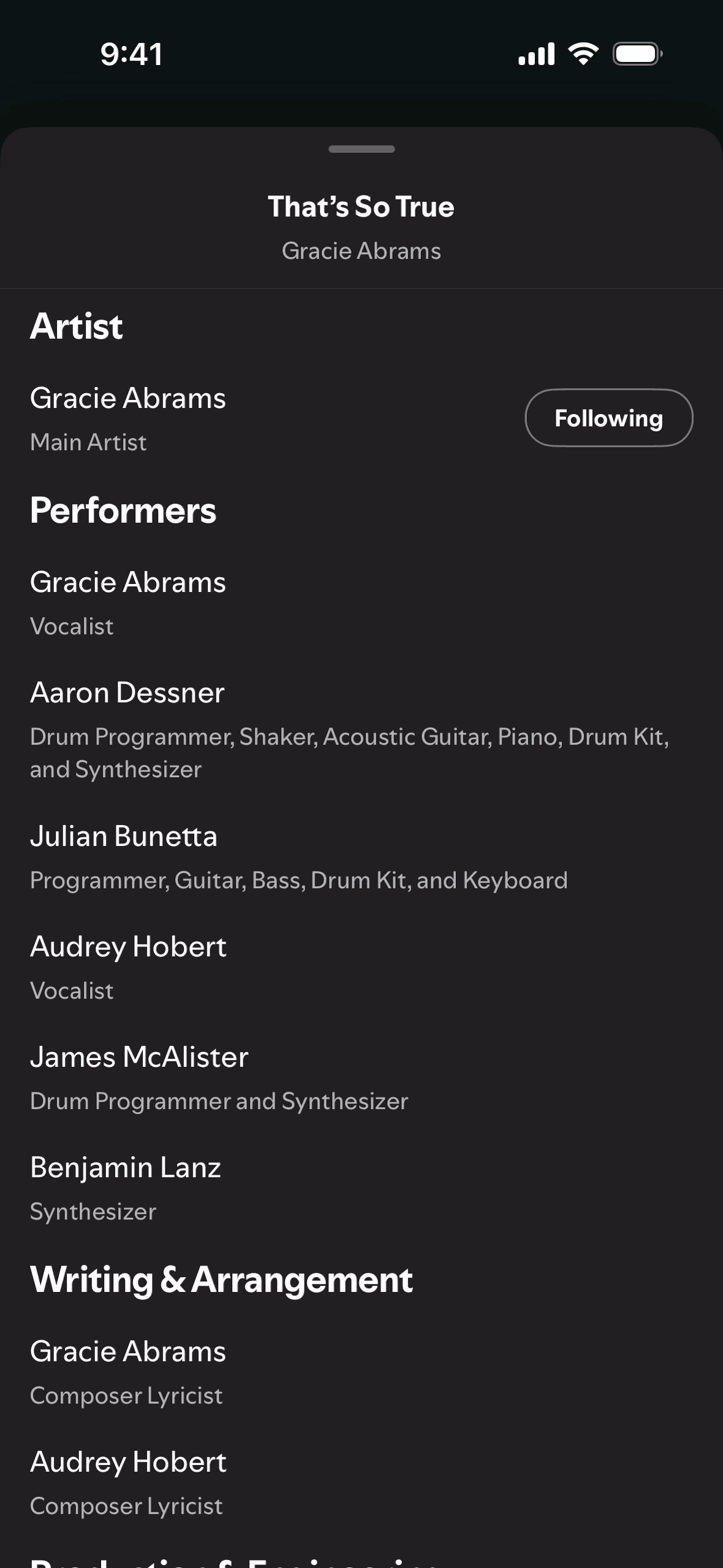 Spotify iOS Music & Audio interface screenshot 21