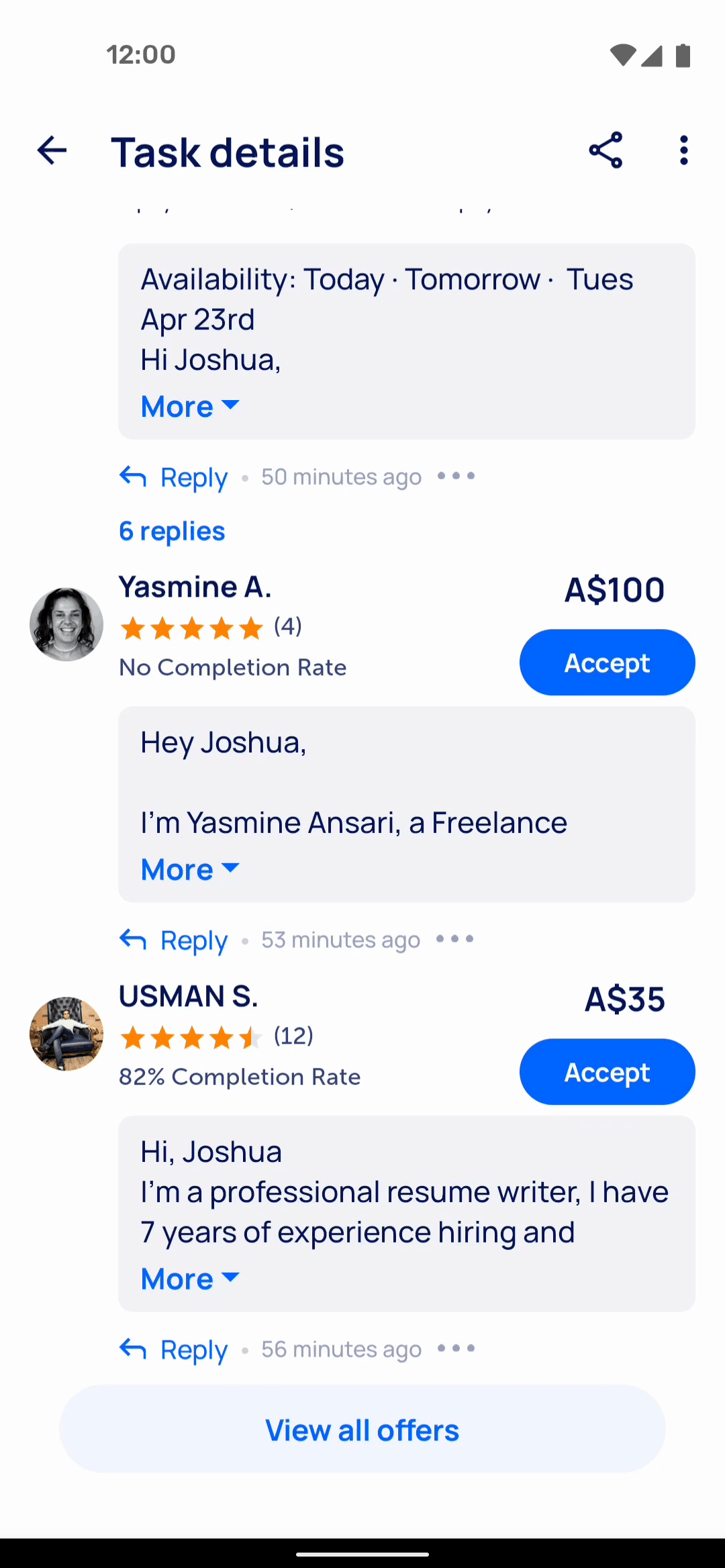 Airtasker Android Business interface screenshot 3