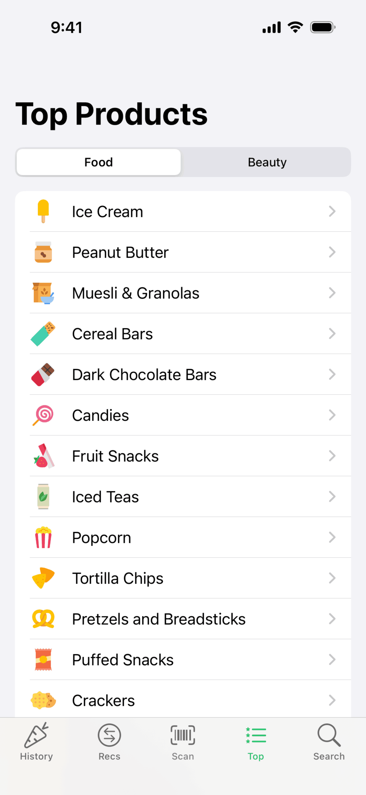 Yuka iOS Health & Fitness interface screenshot 2