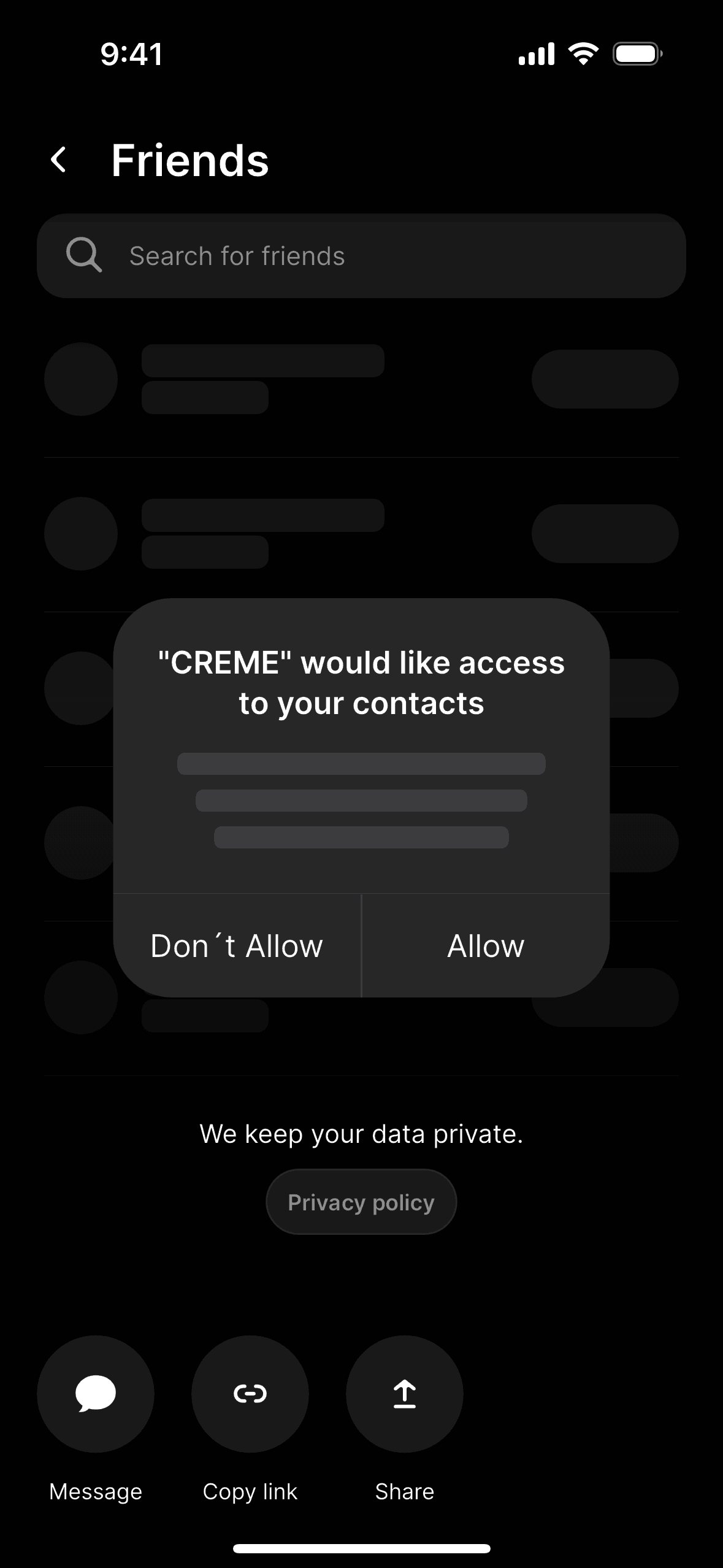 CREME iOS AI interface screenshot 13