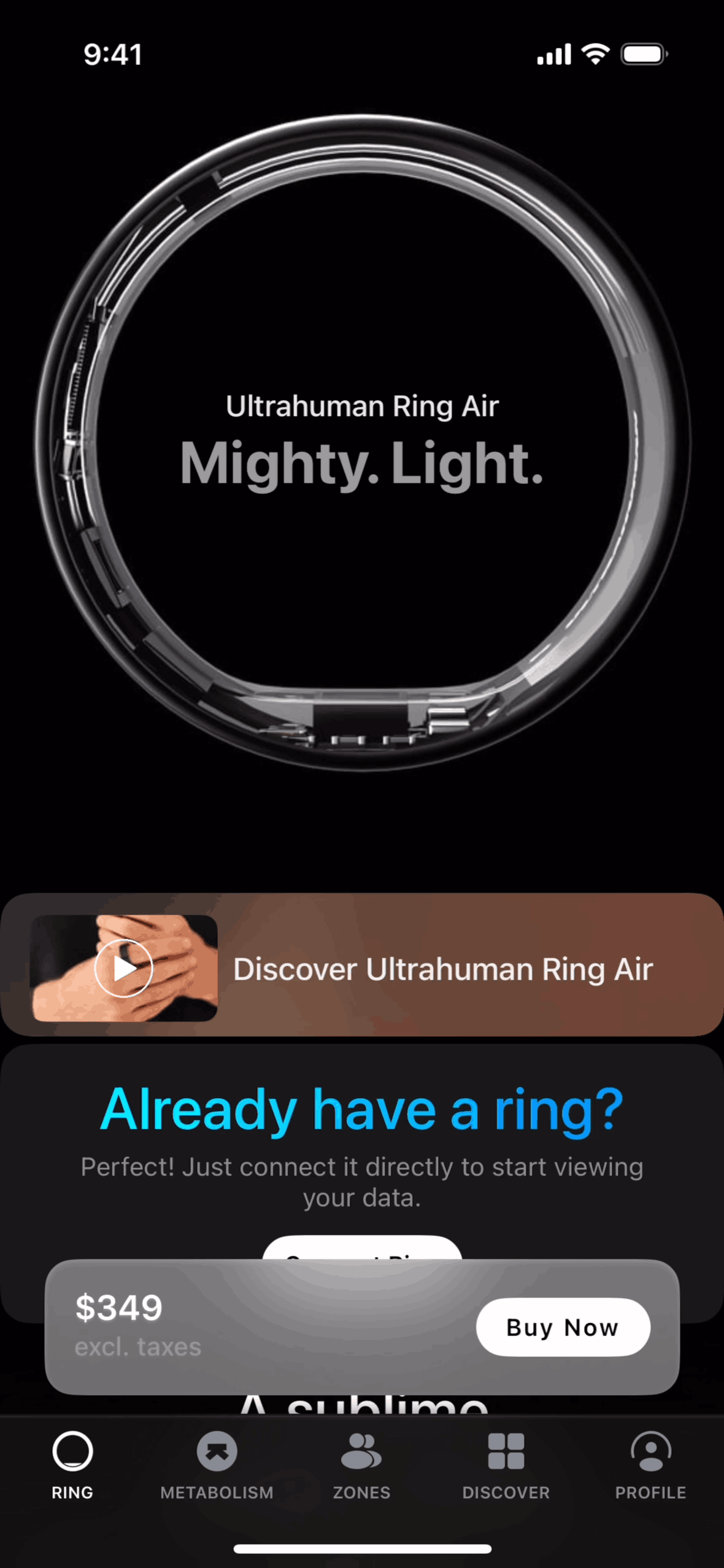 Ultrahuman iOS Health & Fitness interface screenshot 4